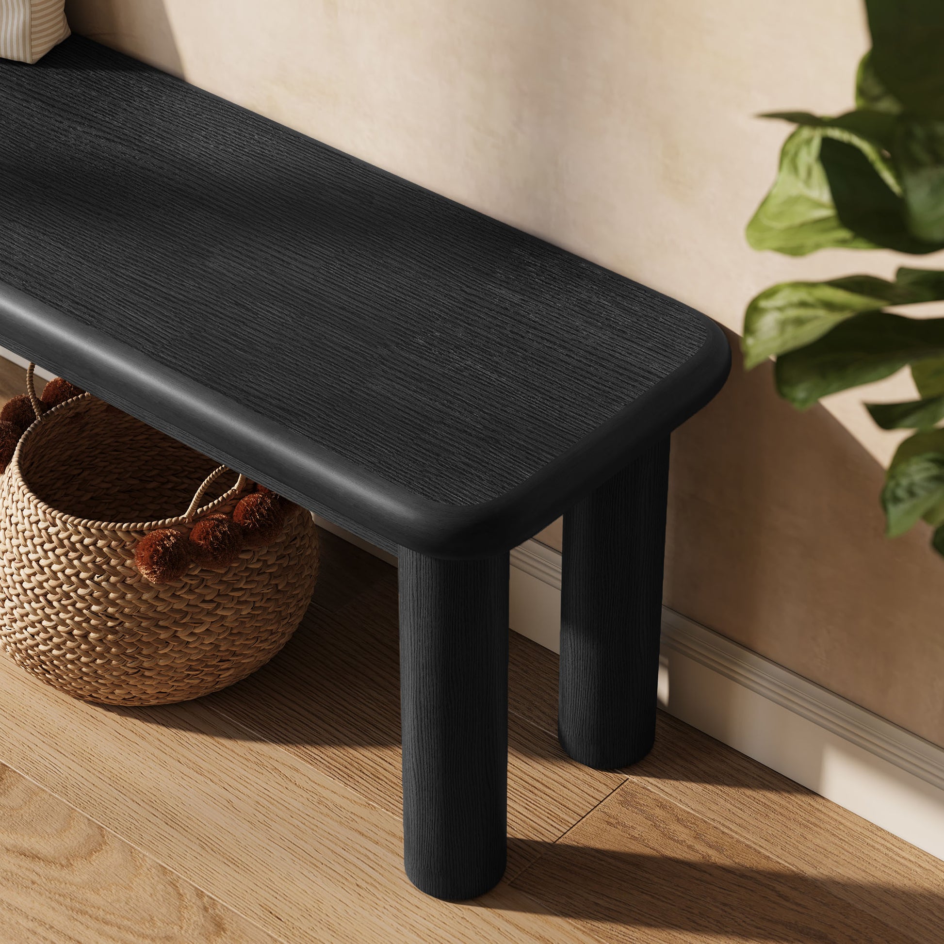 Alvia 58" Oak Wood Bench by Modway