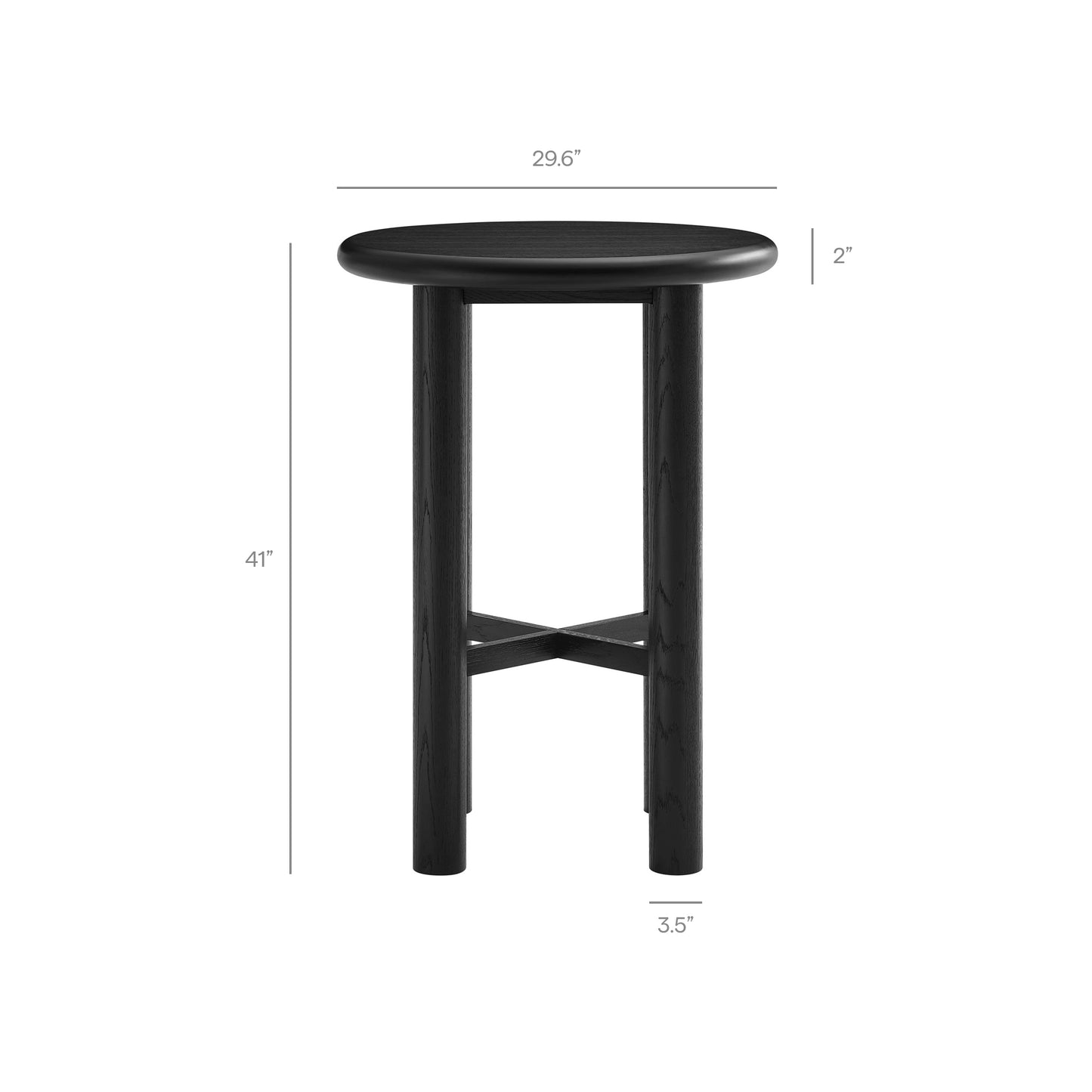 Alvia 3-Piece Round Oak Wood Bar Table With Bar Stools Set by Modway