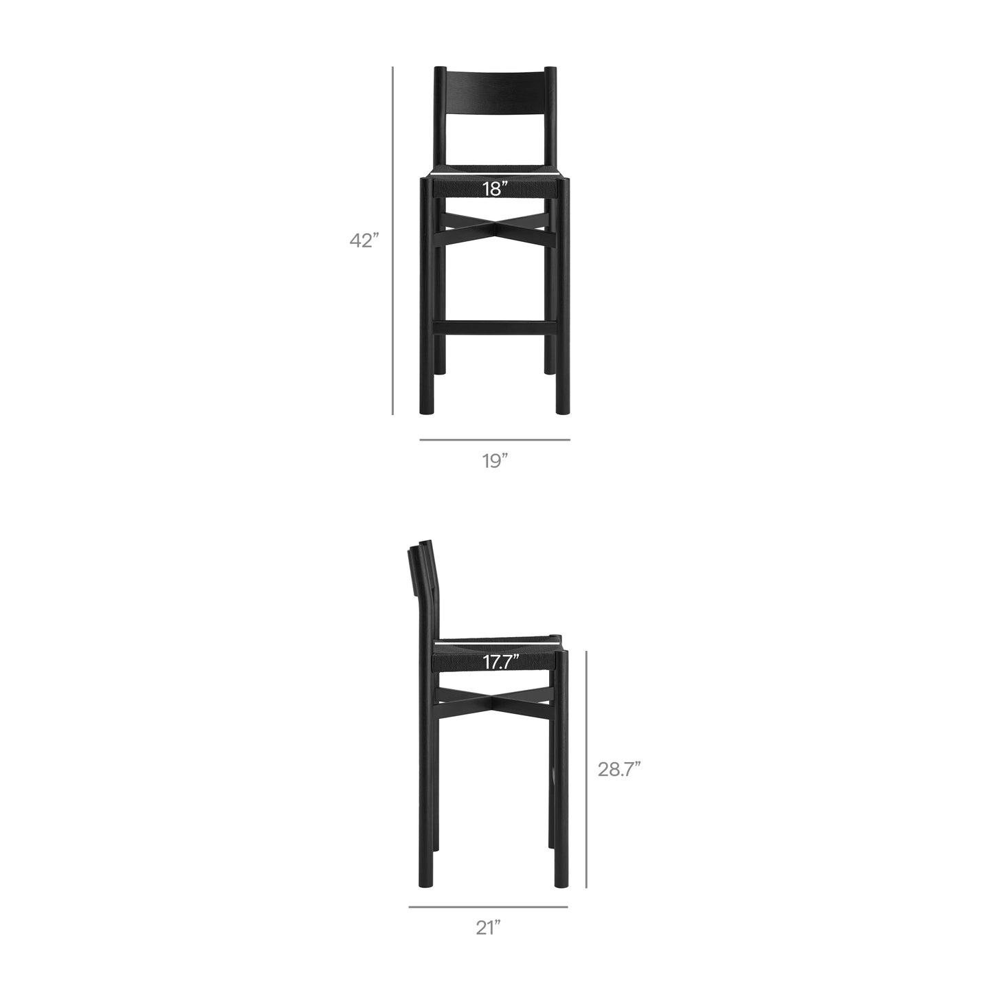 Alvia 5-Piece Rectangular Oak Wood Bar Table With Bar Stools Set by Modway