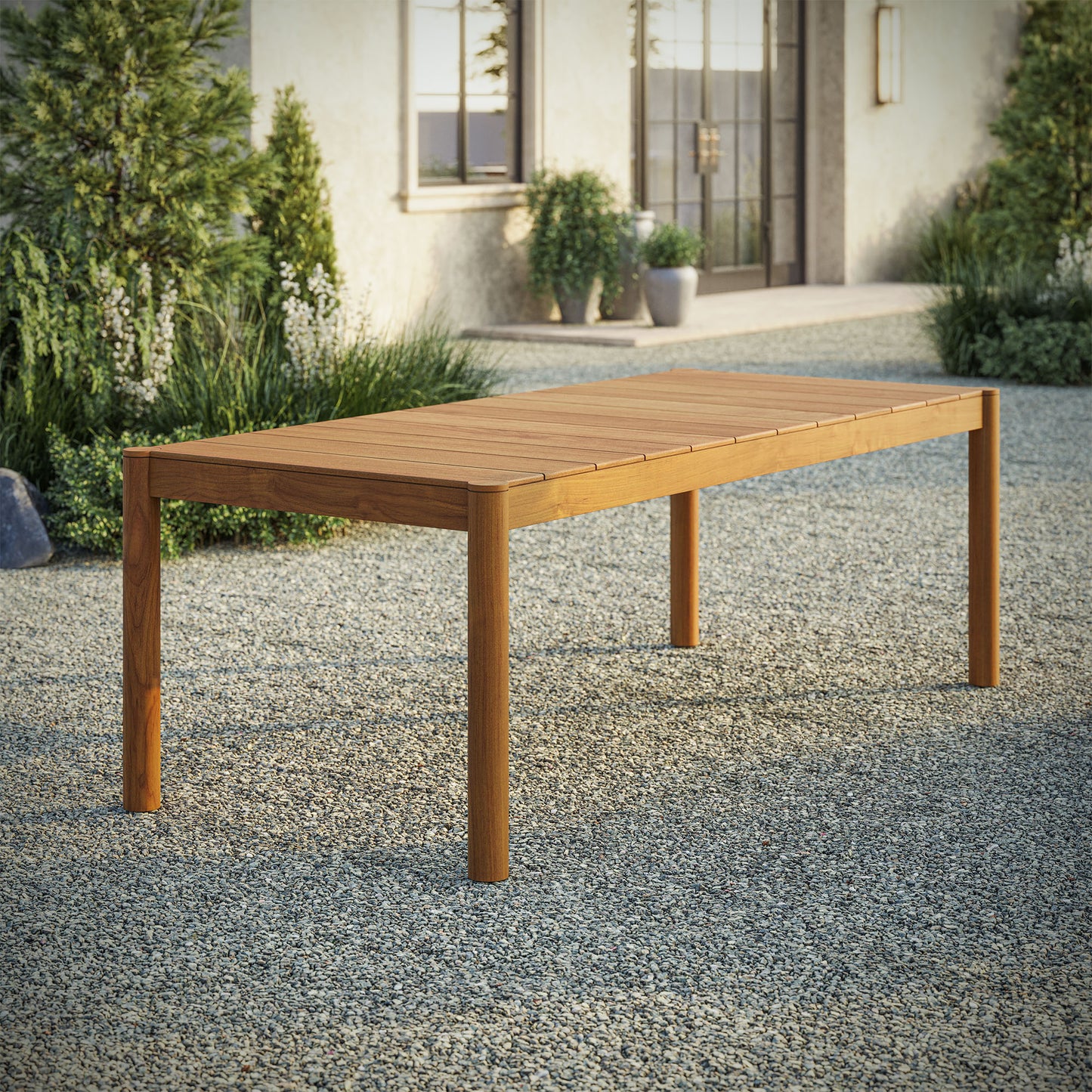 Eleni 89-Inch Outdoor Patio Teak Wood Dining Table by Modway