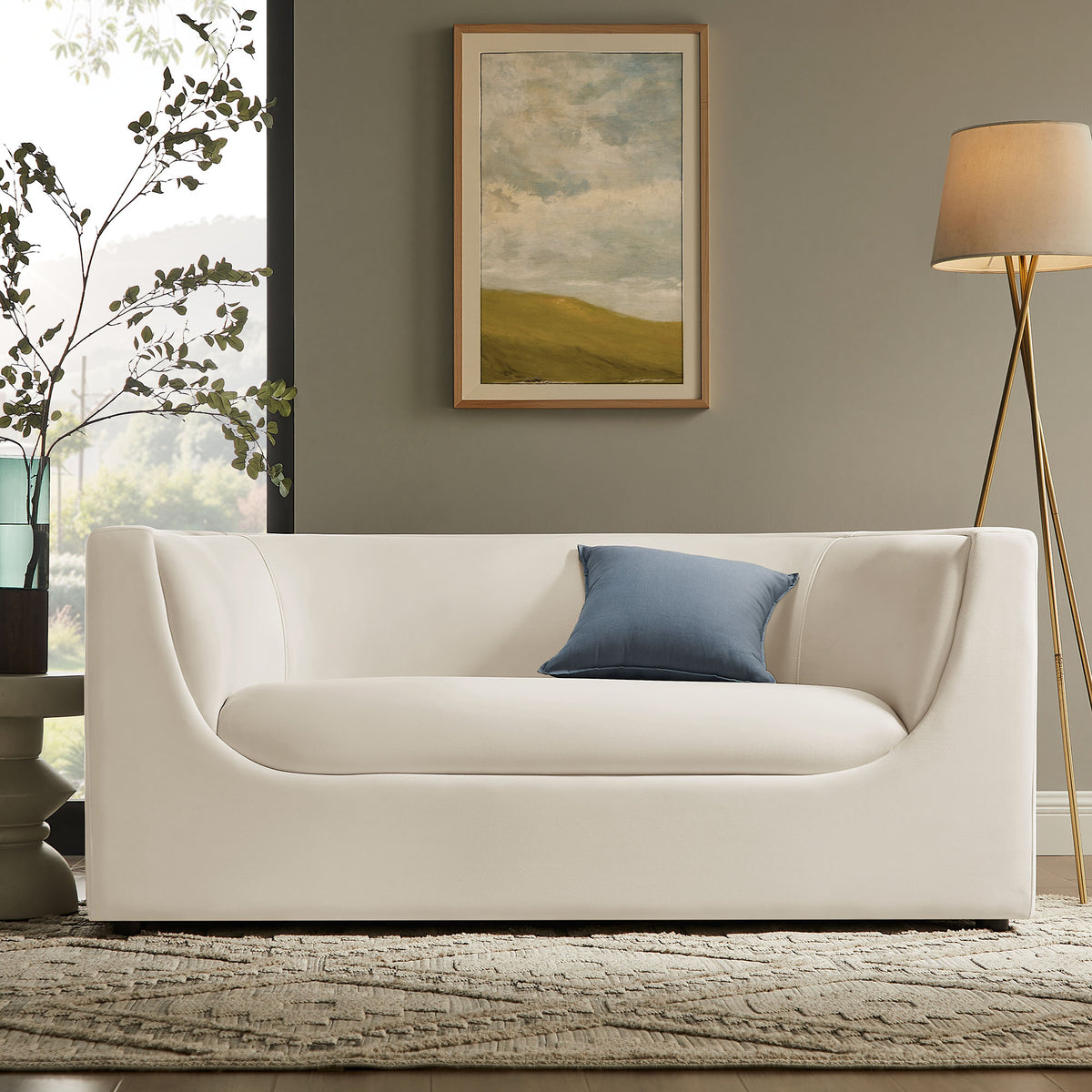 Hilda 67" Curved Back Performance Velvet Loveseat by Modway