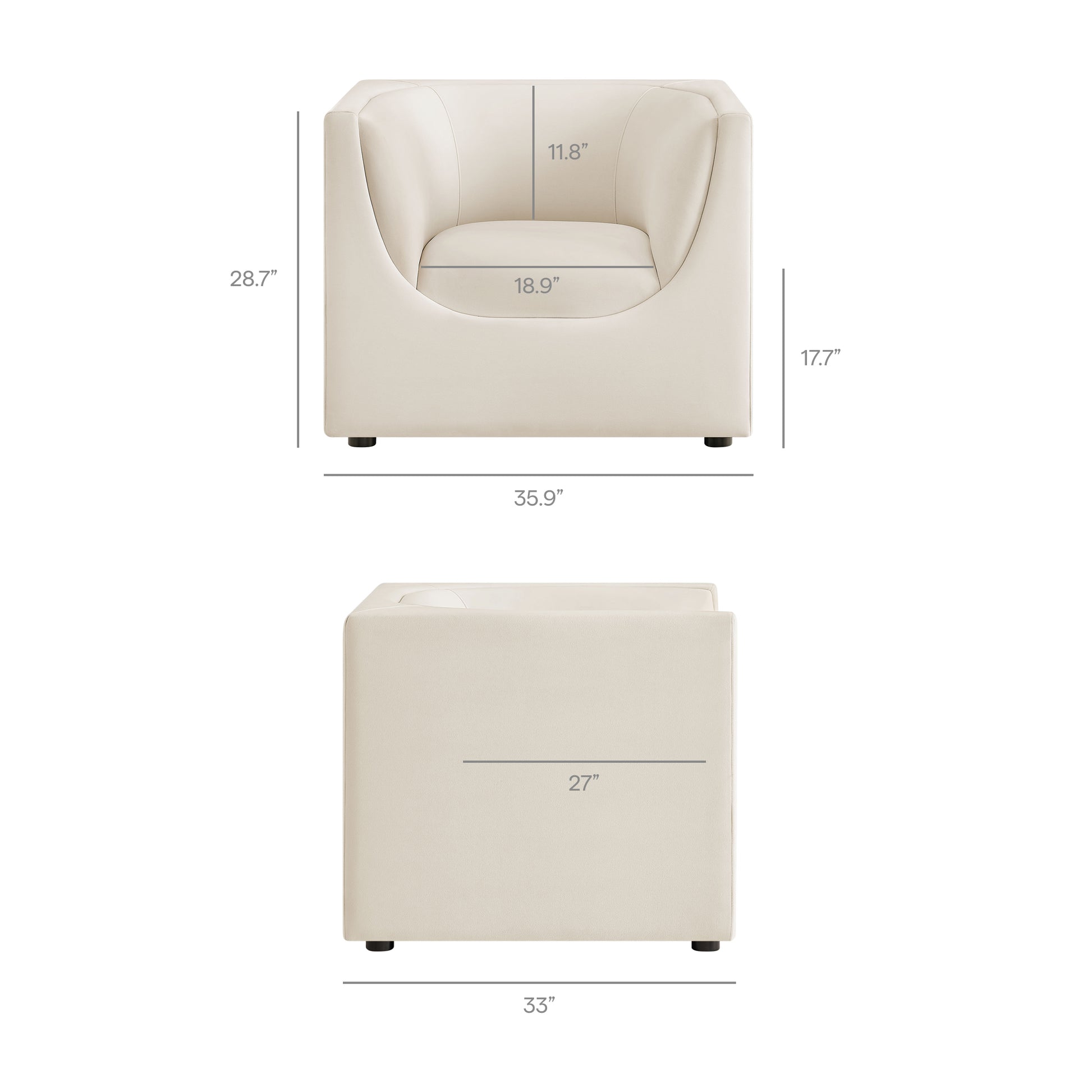 Hilda Curved Back Performance Velvet Armchair by Modway