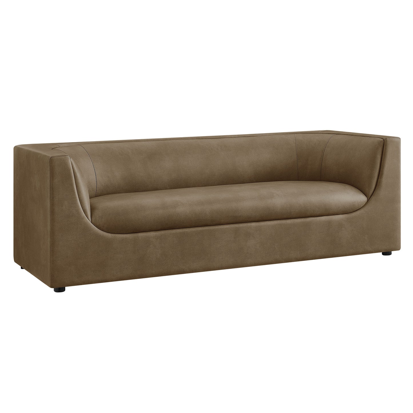 Hilda 86" Curved Back Vegan Leather Sofa by Modway