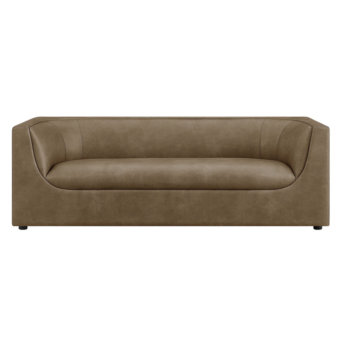 Hilda 86" Curved Back Vegan Leather Sofa by Modway