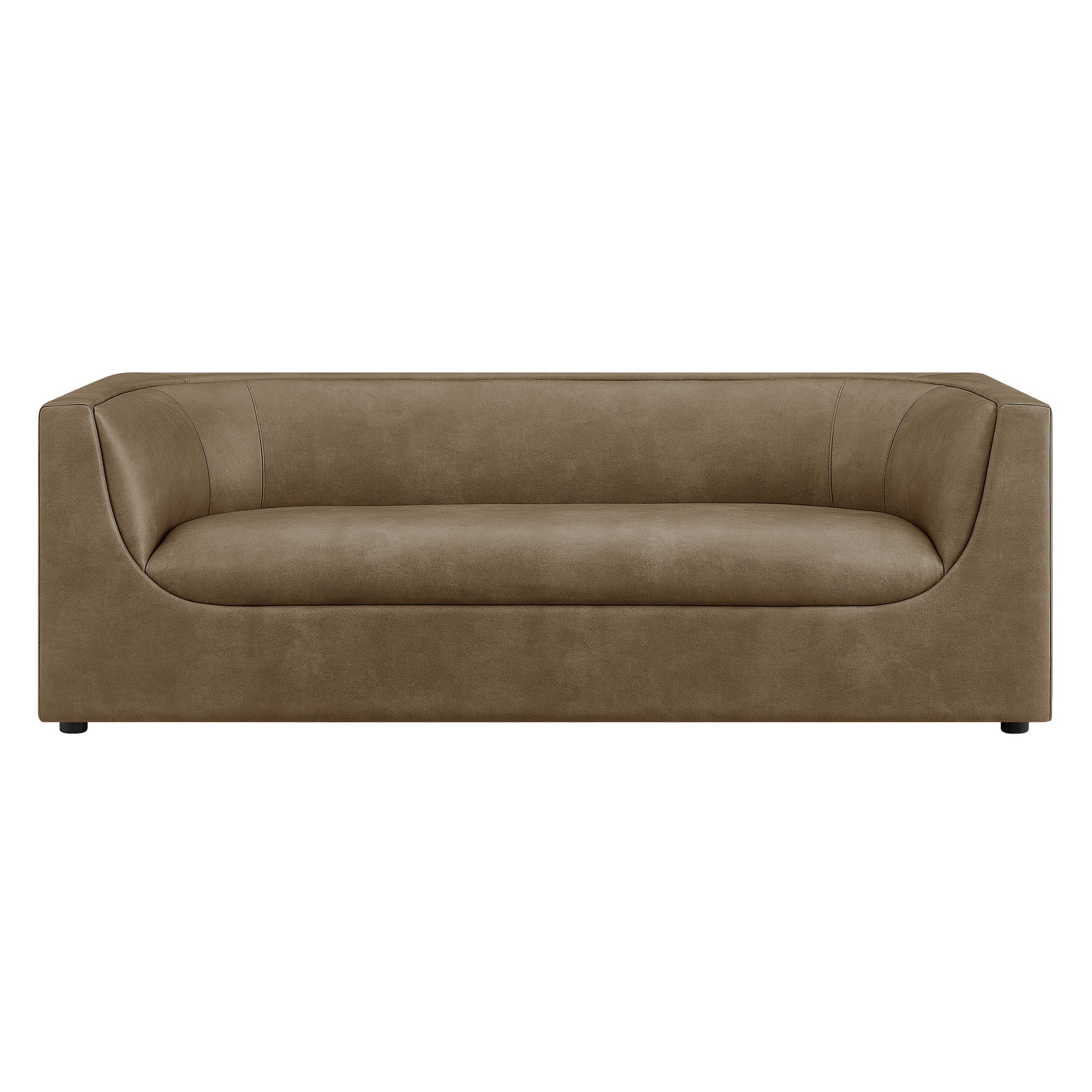Hilda 86" Curved Back Vegan Leather Sofa by Modway