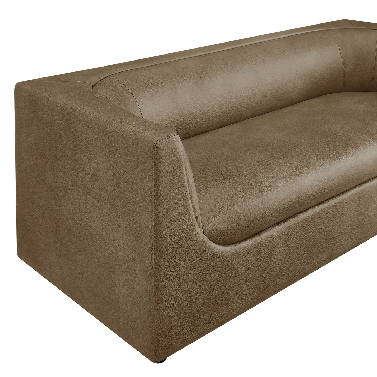 Hilda 86" Curved Back Vegan Leather Sofa by Modway