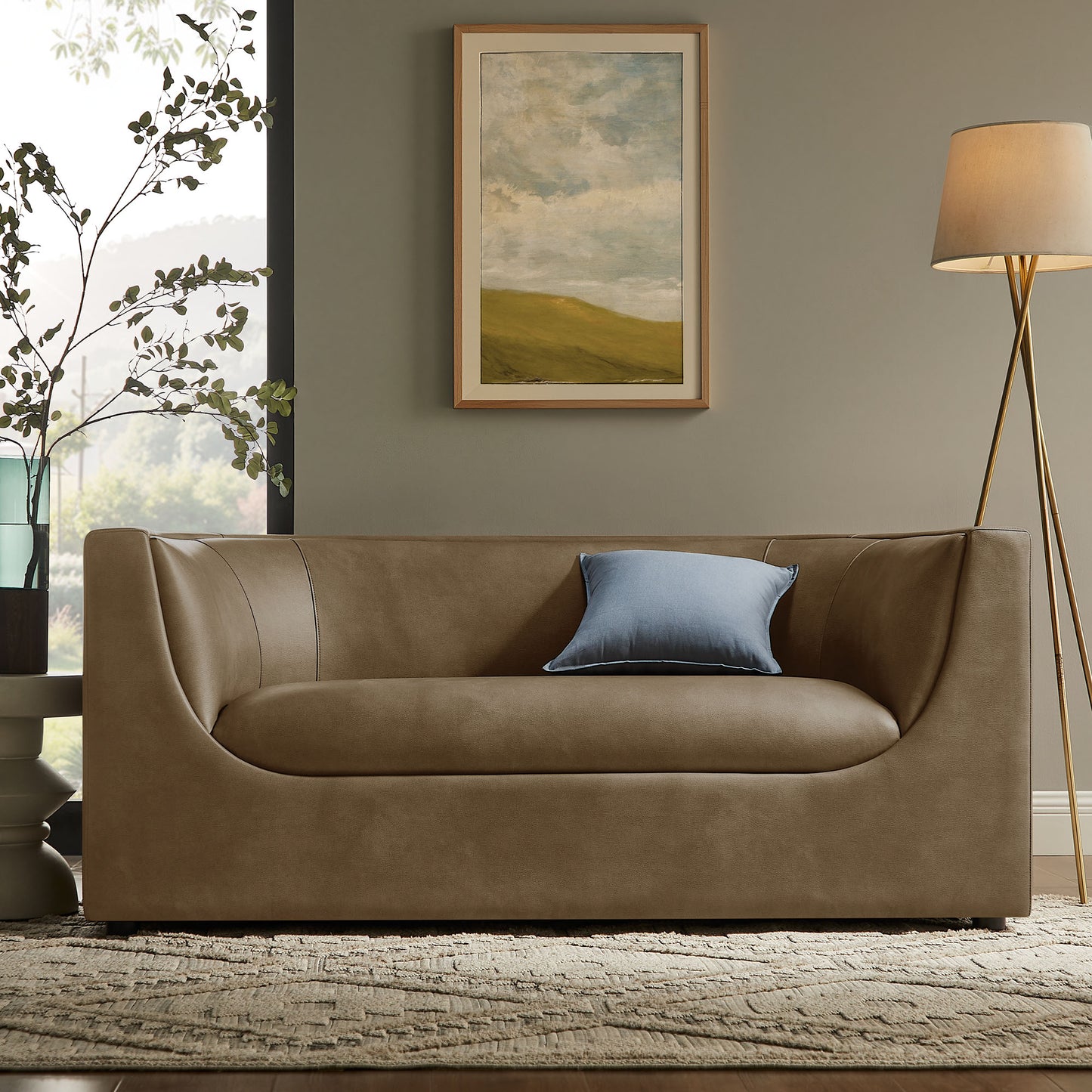 Hilda 67" Curved Back Vegan Leather Loveseat by Modway