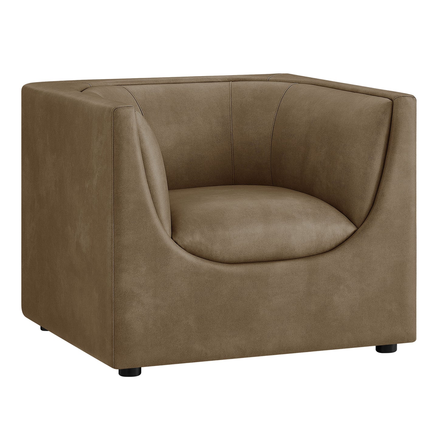 Hilda Curved Back Vegan Leather Armchair by Modway