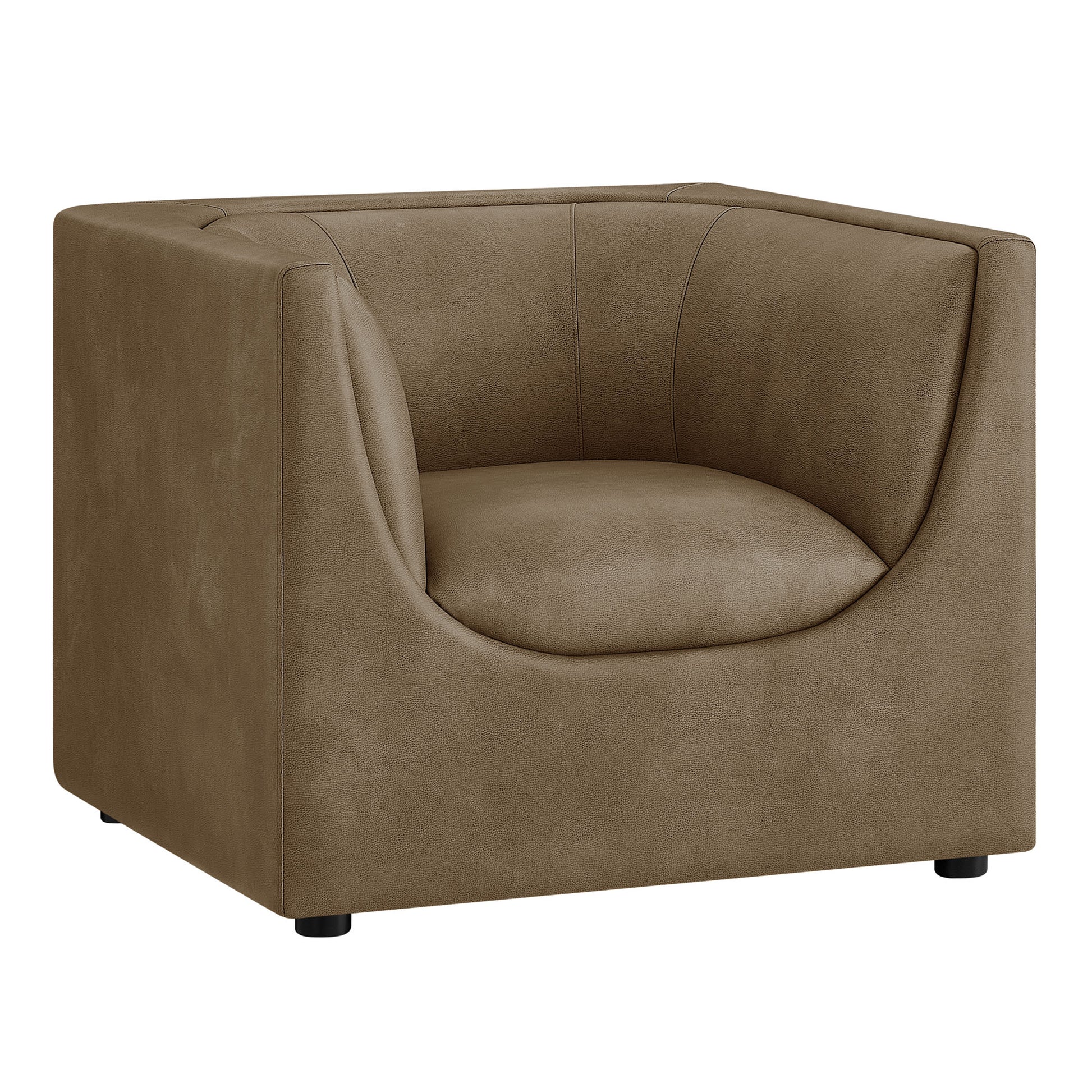 Hilda Curved Back Vegan Leather Armchair by Modway