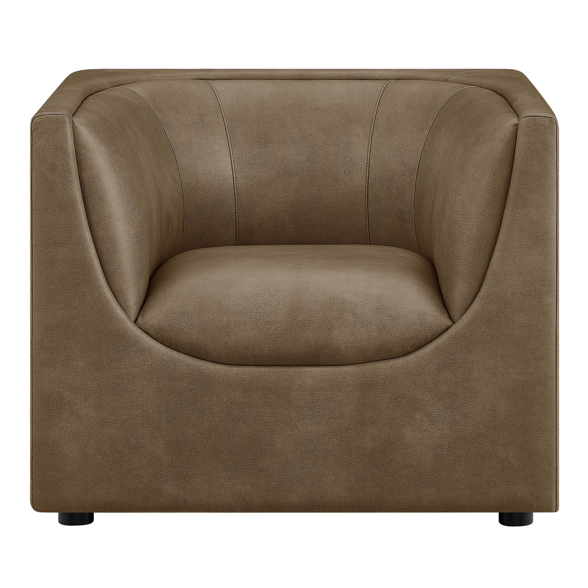 Hilda Curved Back Vegan Leather Armchair by Modway