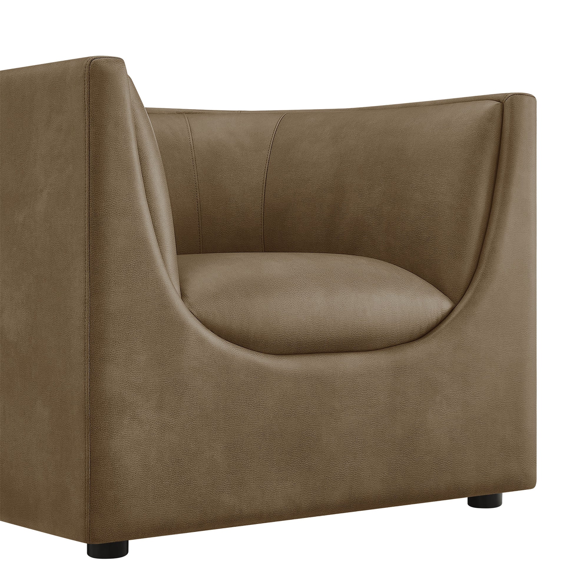 Hilda Curved Back Vegan Leather Armchair by Modway