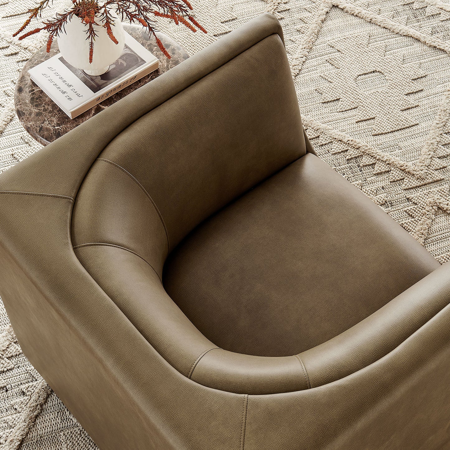 Hilda Curved Back Vegan Leather Armchair by Modway