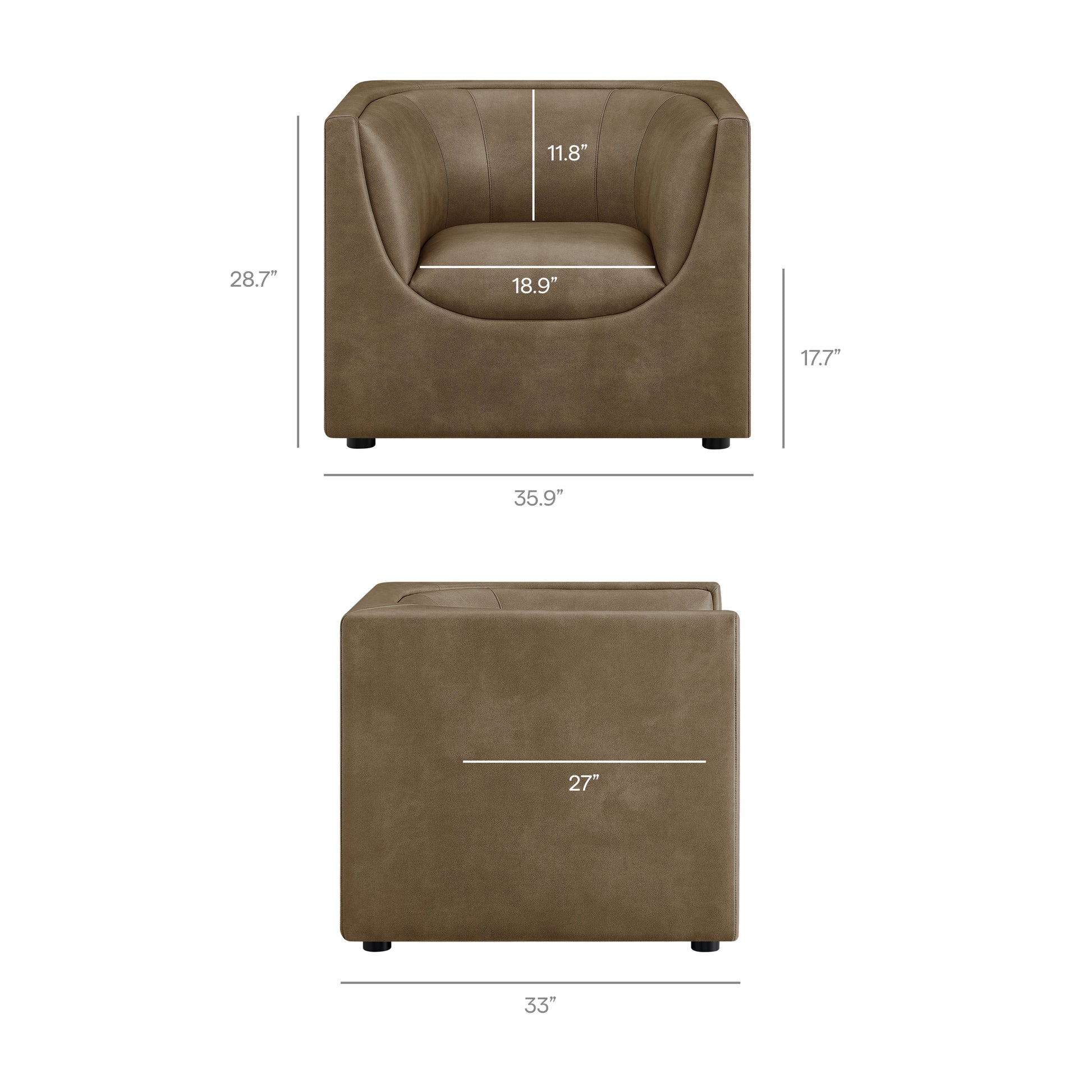 Hilda Curved Back Vegan Leather Armchair by Modway