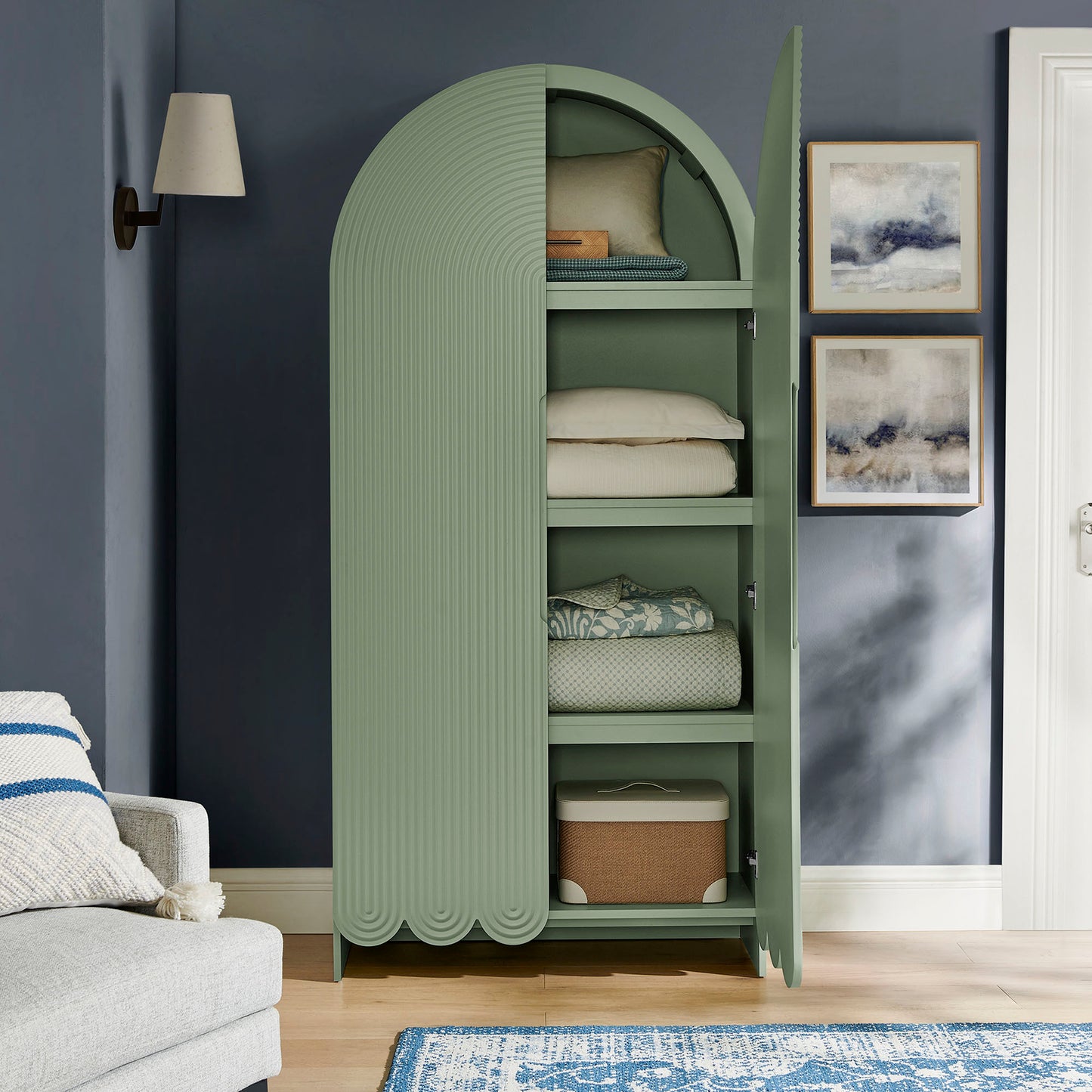 Dahlia 78 Inch Fluted and Scalloped Arched Storage Cabinet by Modway EEI-7570-SGE