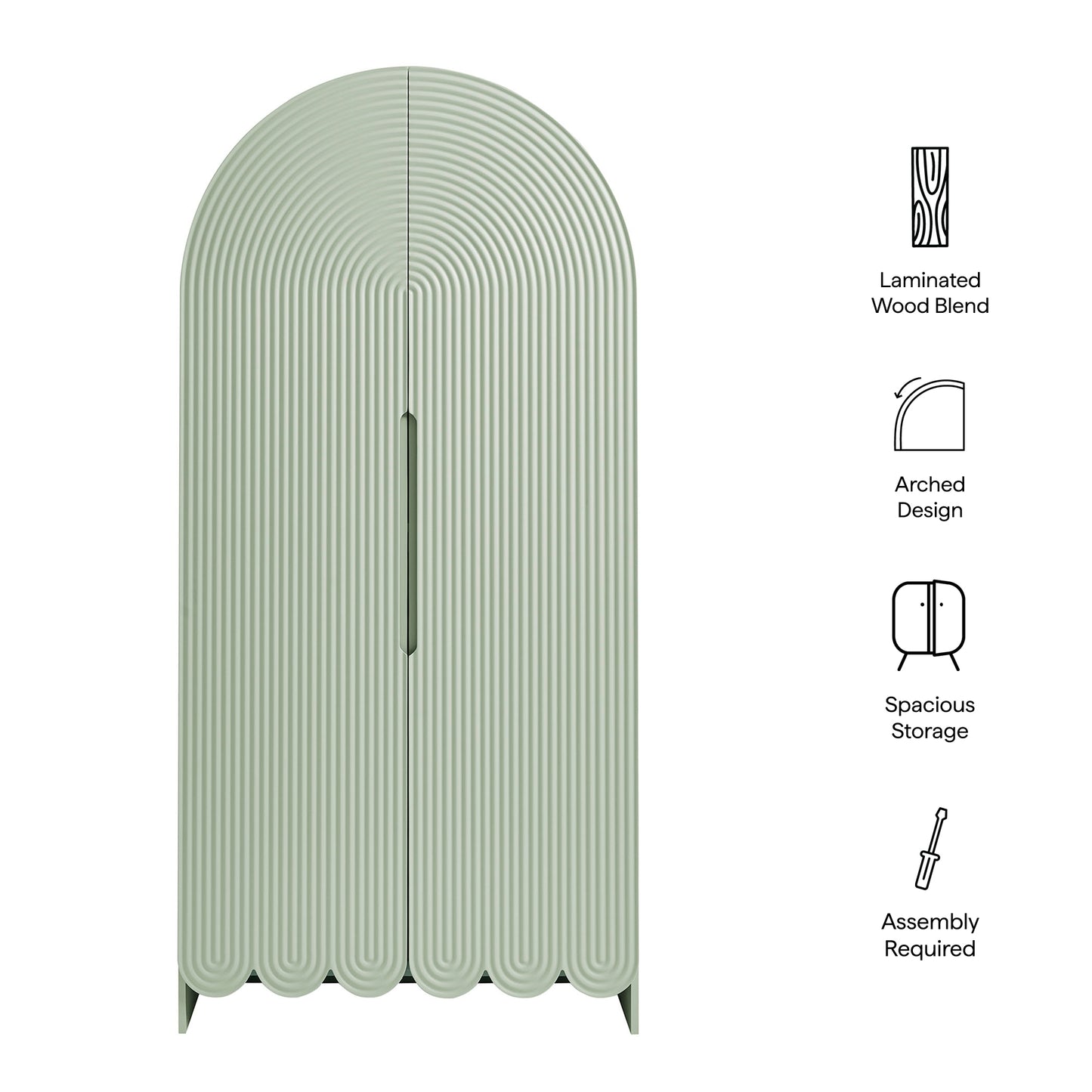 Dahlia 78 Inch Fluted and Scalloped Arched Storage Cabinet by Modway EEI-7570-SGE
