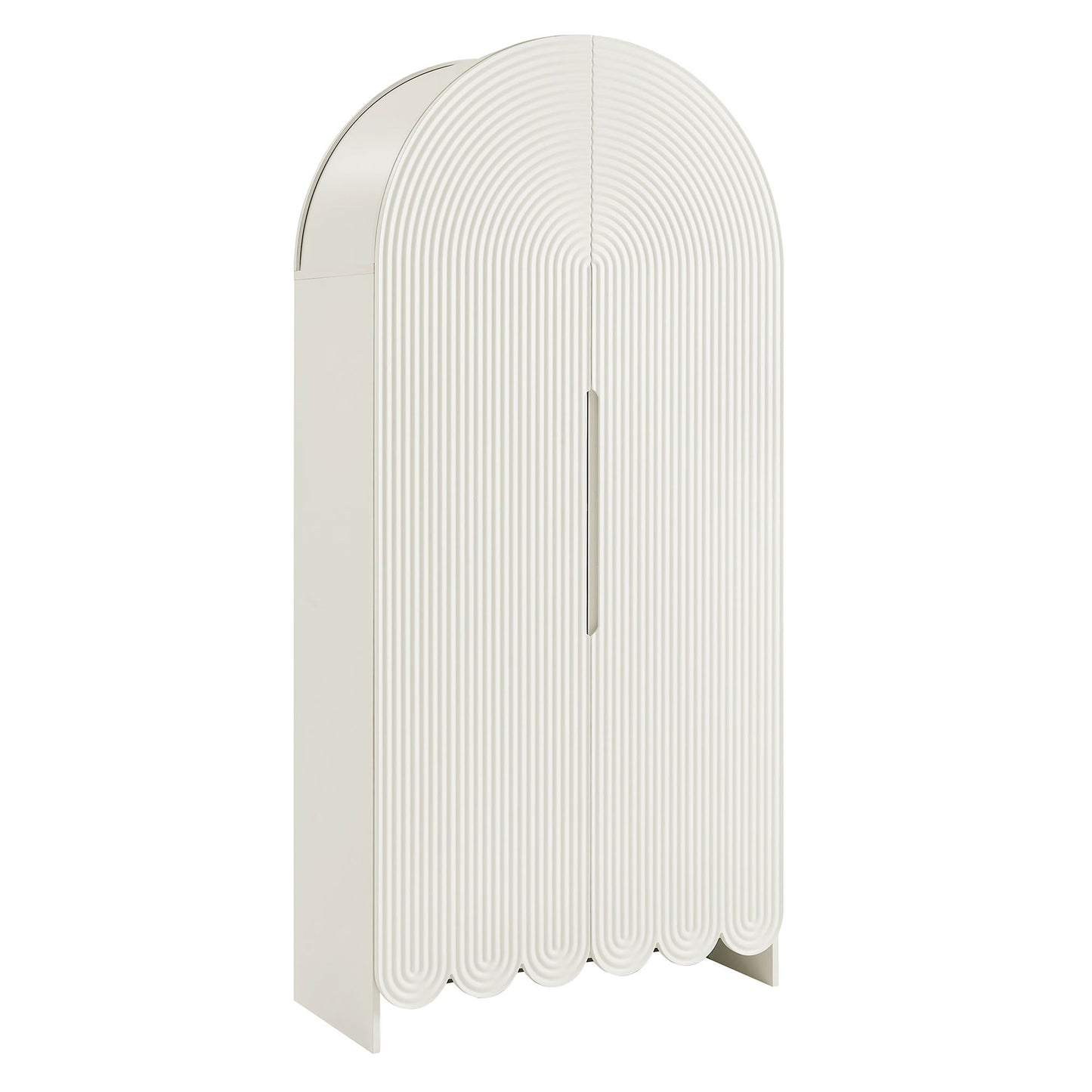 Dahlia 78 Inch Fluted and Scalloped Arched Storage Cabinet by Modway