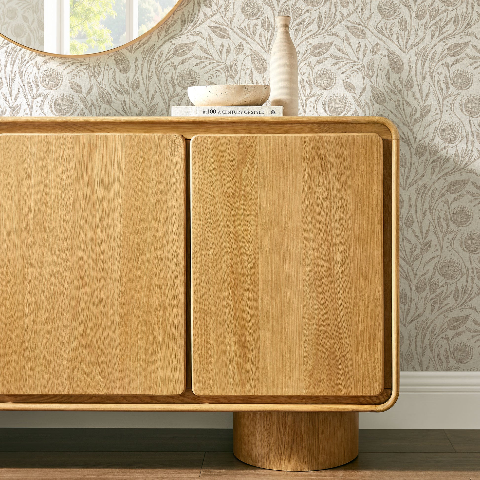 Lumo 3-Door Curved Wood Accent Cabinet by Modway