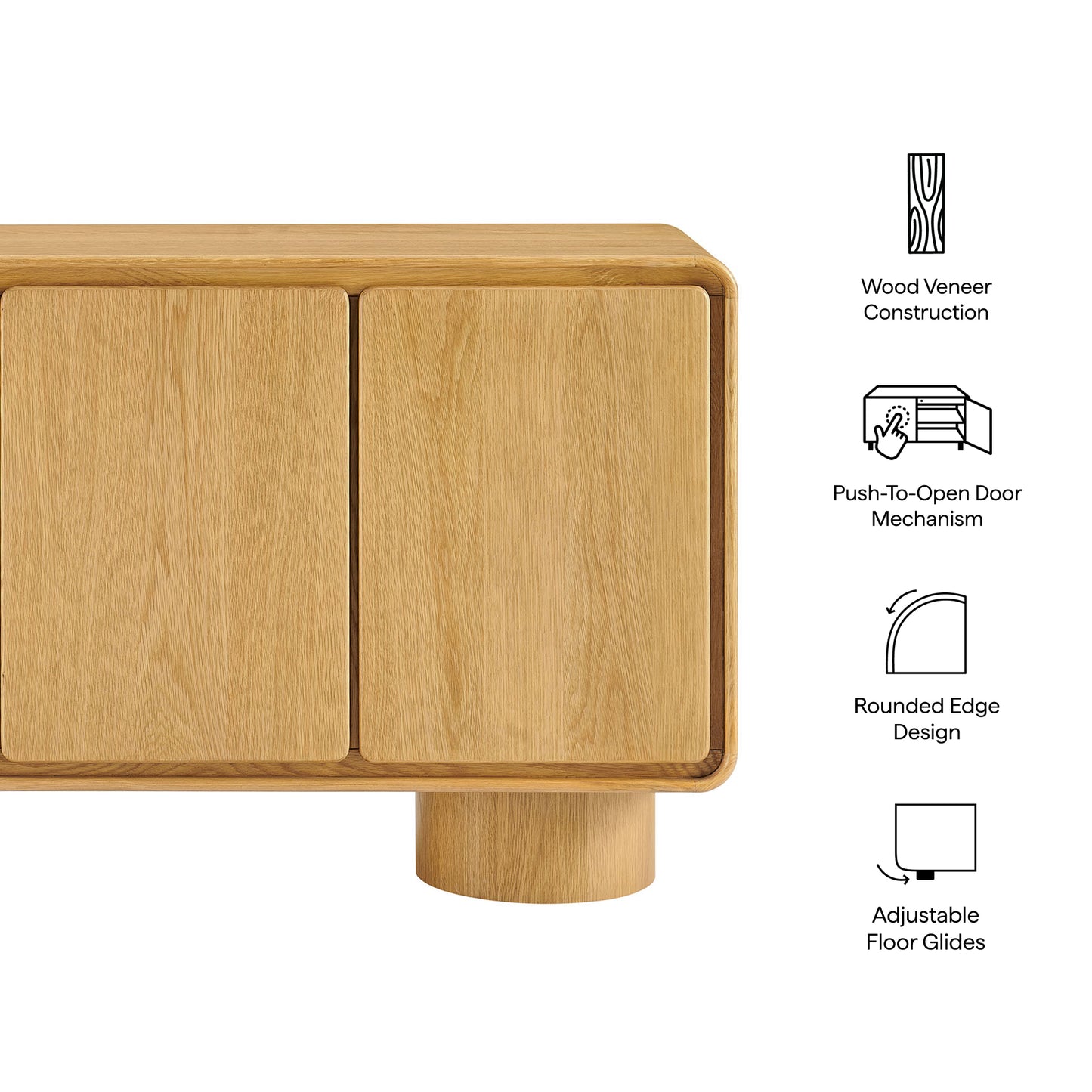Lumo 3-Door Curved Wood Accent Cabinet by Modway