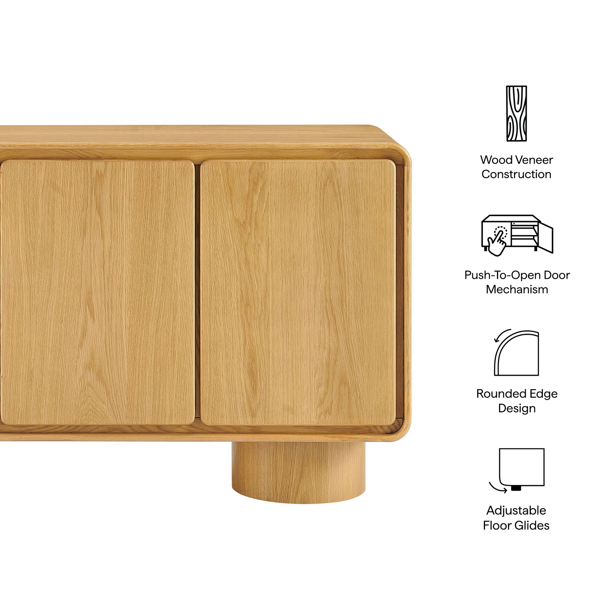 Lumo 3-Door Curved Wood Accent Cabinet by Modway