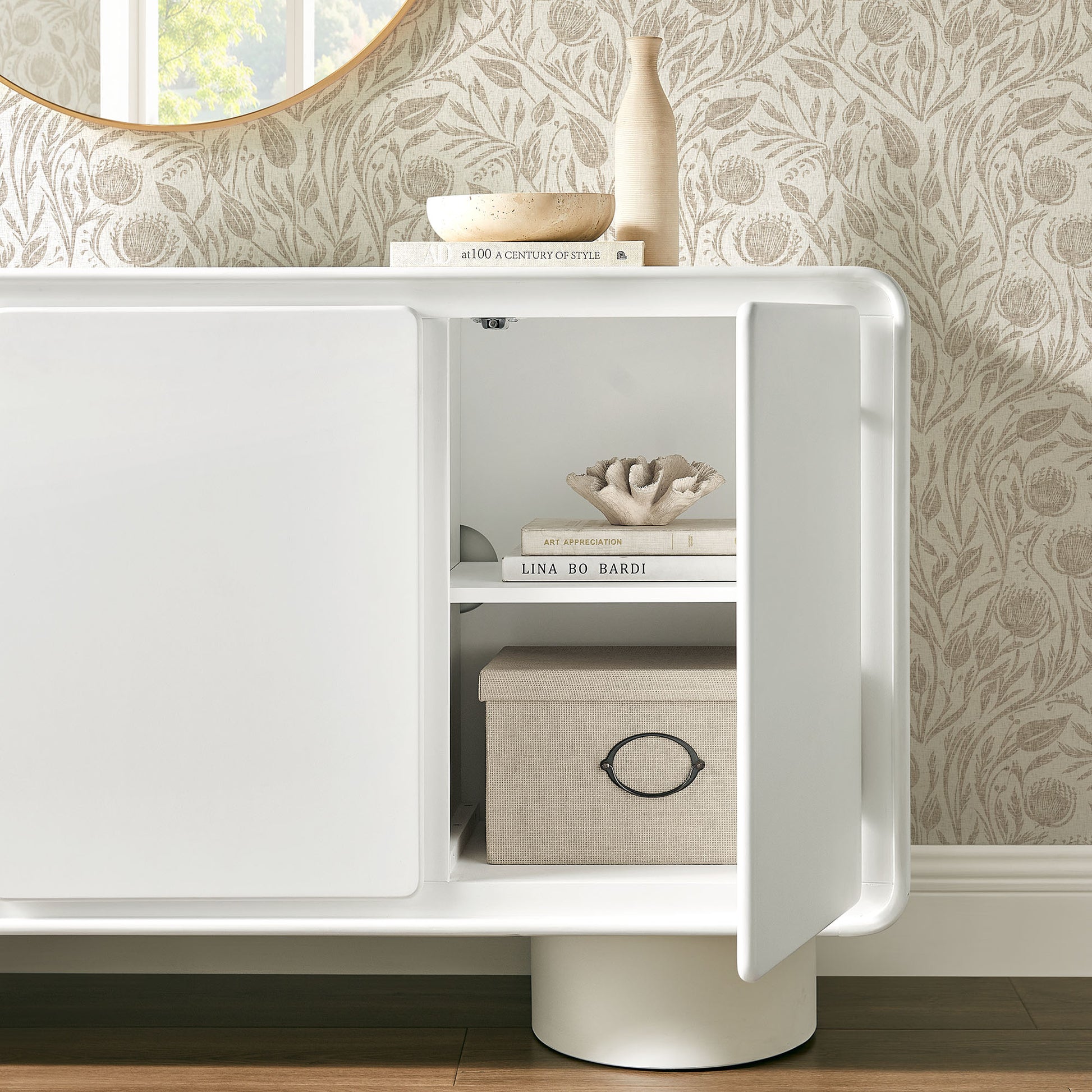Lumo 3-Door Curved Wood Accent Cabinet by Modway
