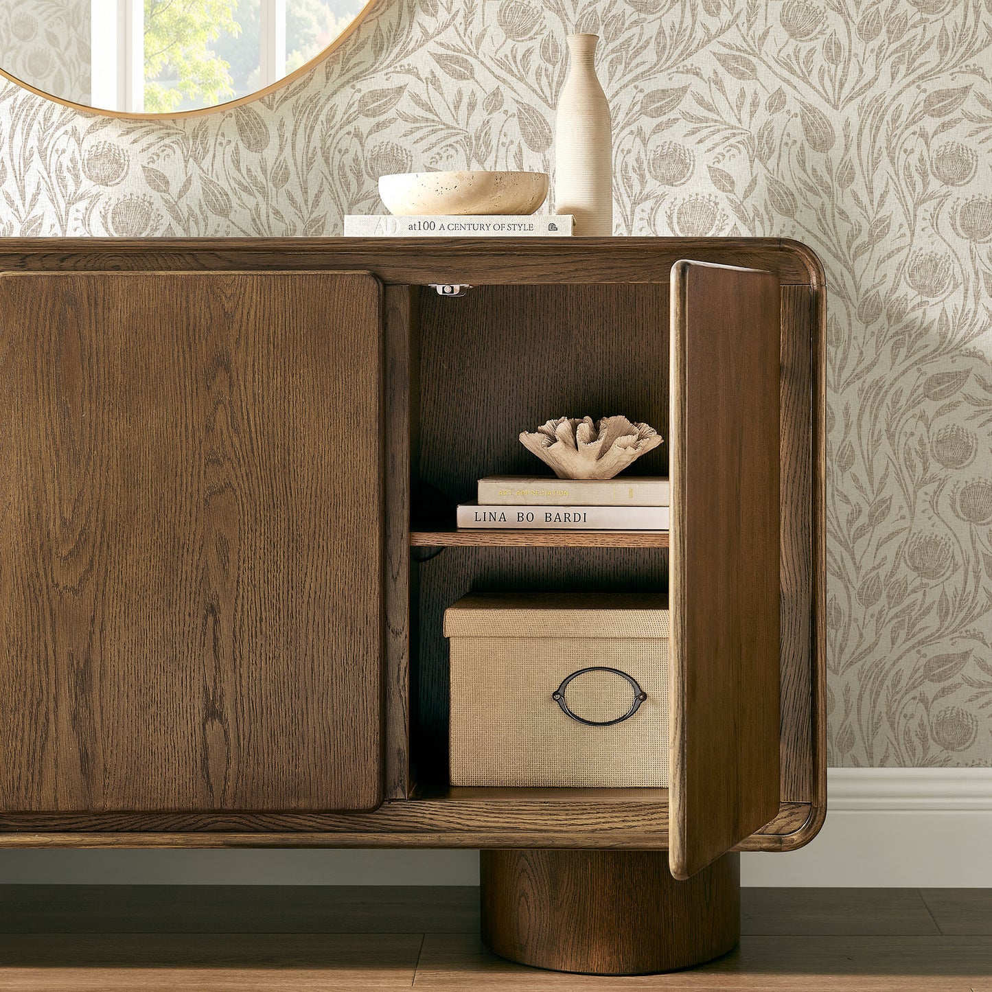 Lumo 3-Door Curved Wood Accent Cabinet by Modway