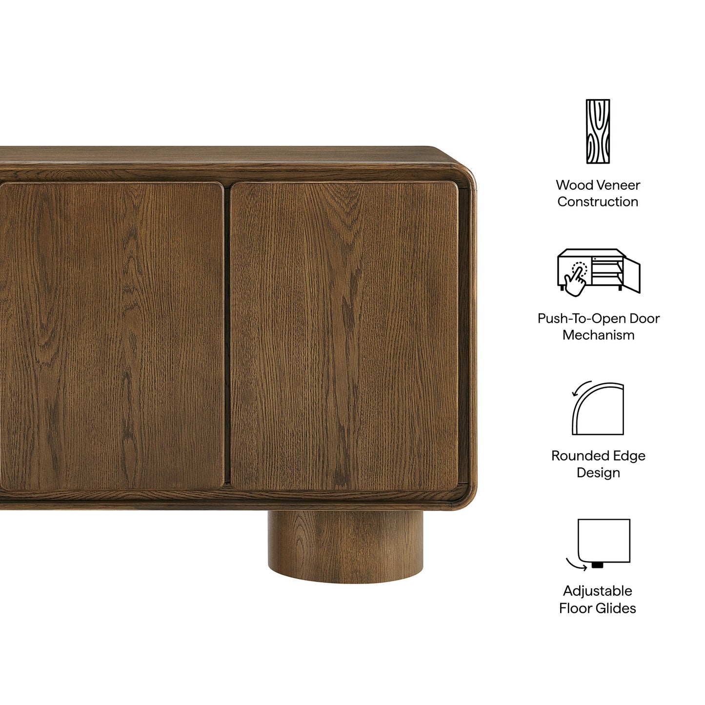 Lumo 3-Door Curved Wood Accent Cabinet by Modway