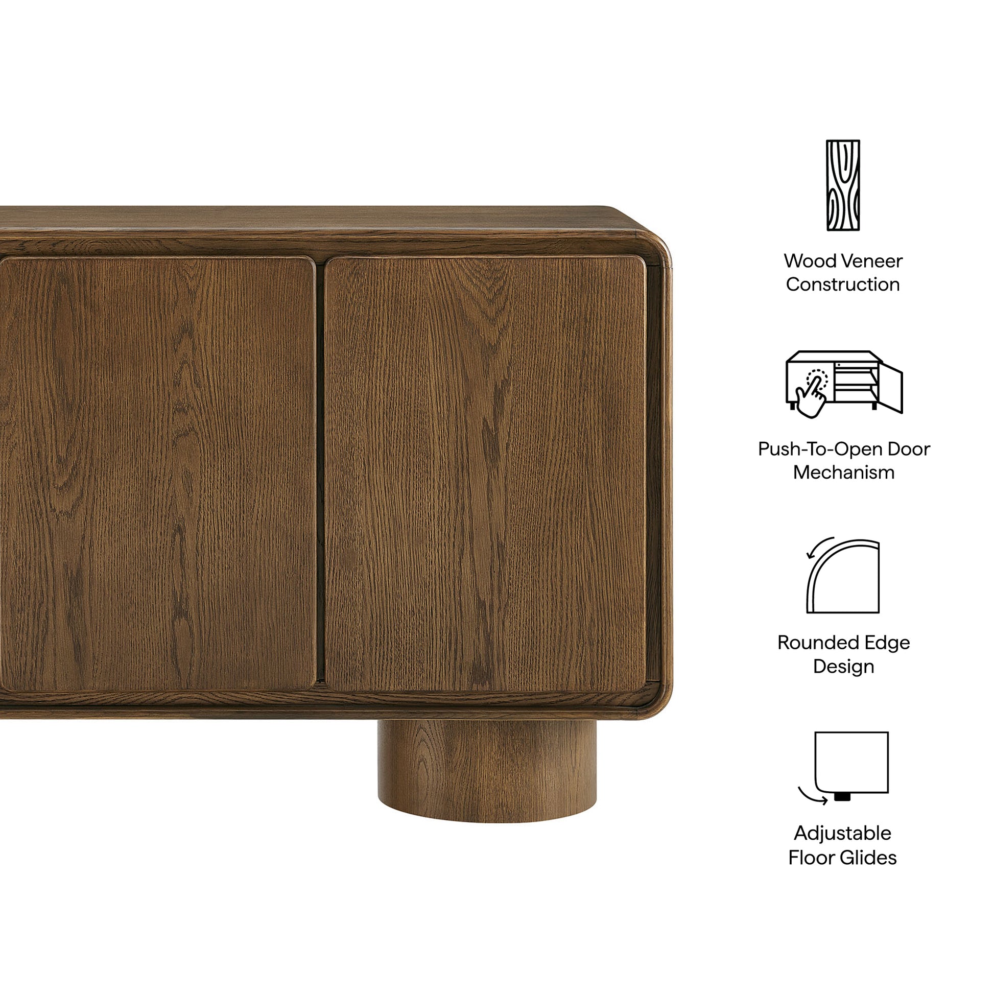 Lumo 3-Door Curved Wood Accent Cabinet by Modway