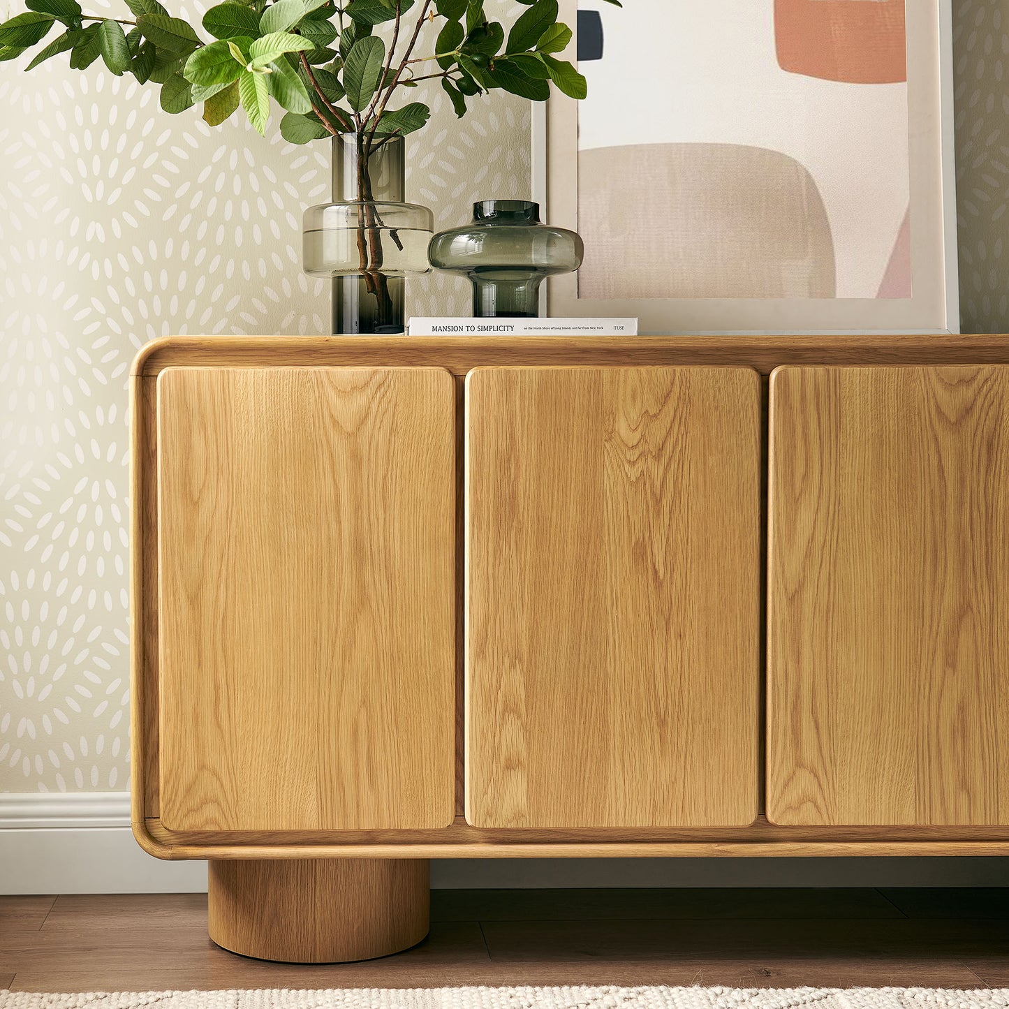 Lumo 4-Door Curved Wood Accent Cabinet by Modway