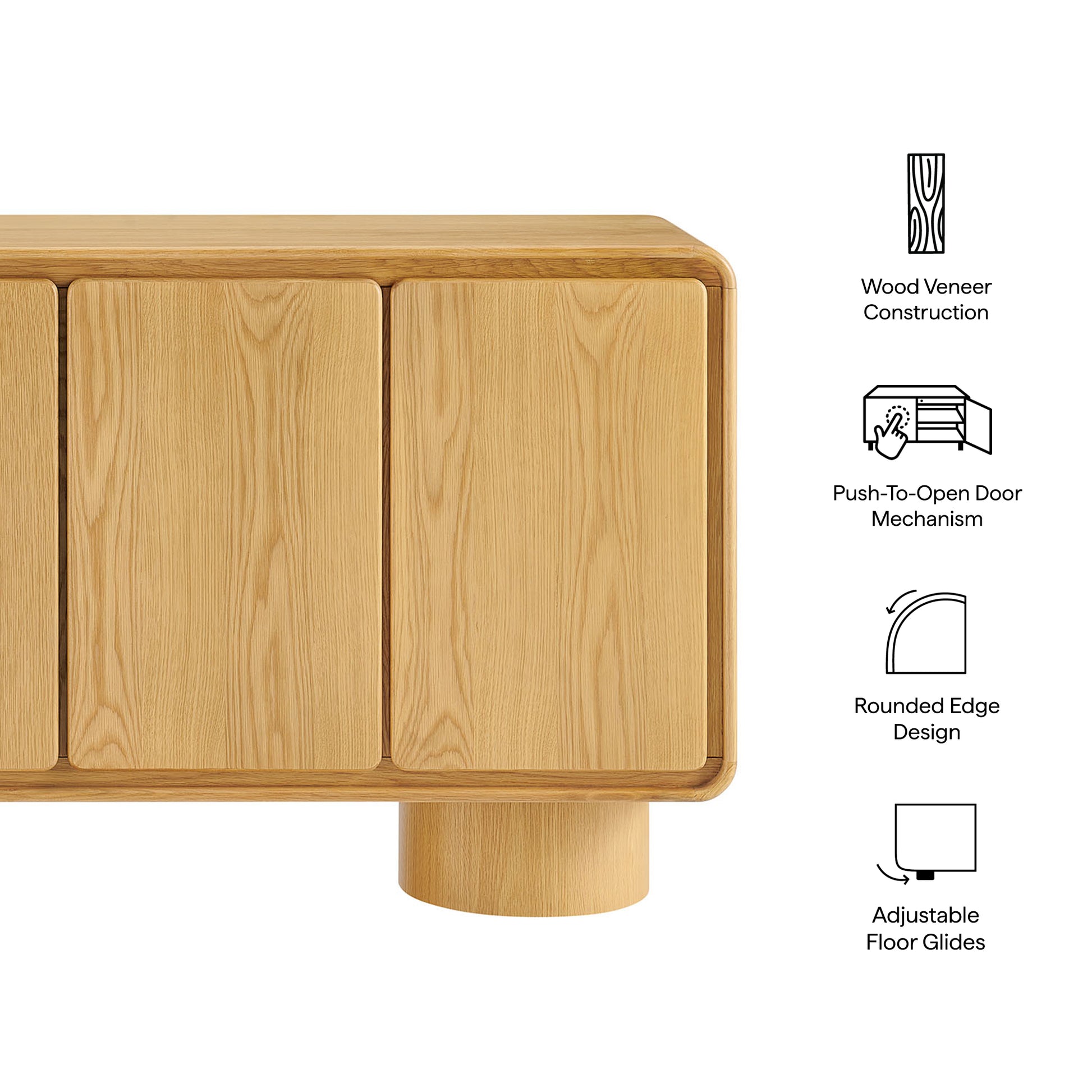 Lumo 4-Door Curved Wood Accent Cabinet by Modway