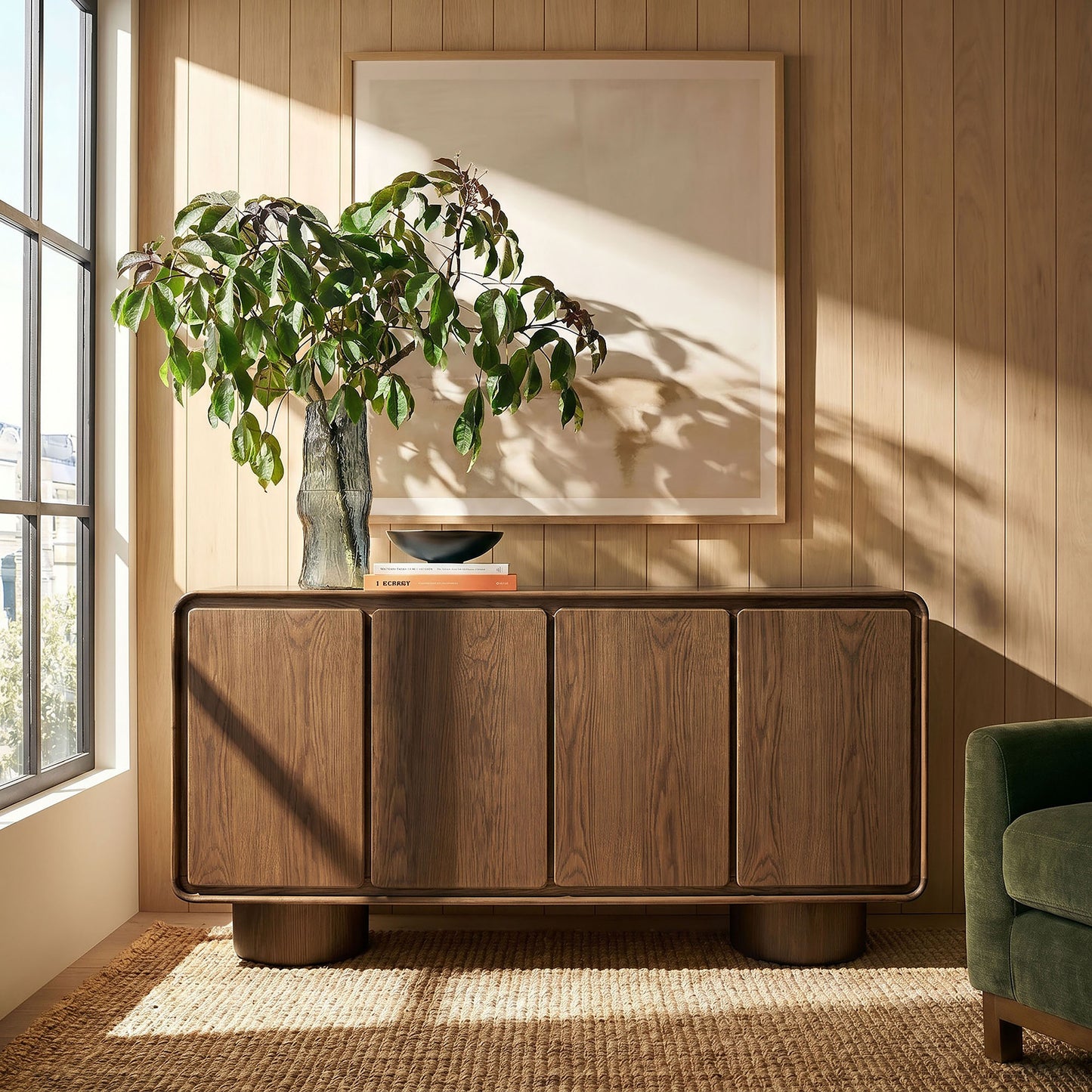 Lumo 4-Door Curved Wood Accent Cabinet by Modway