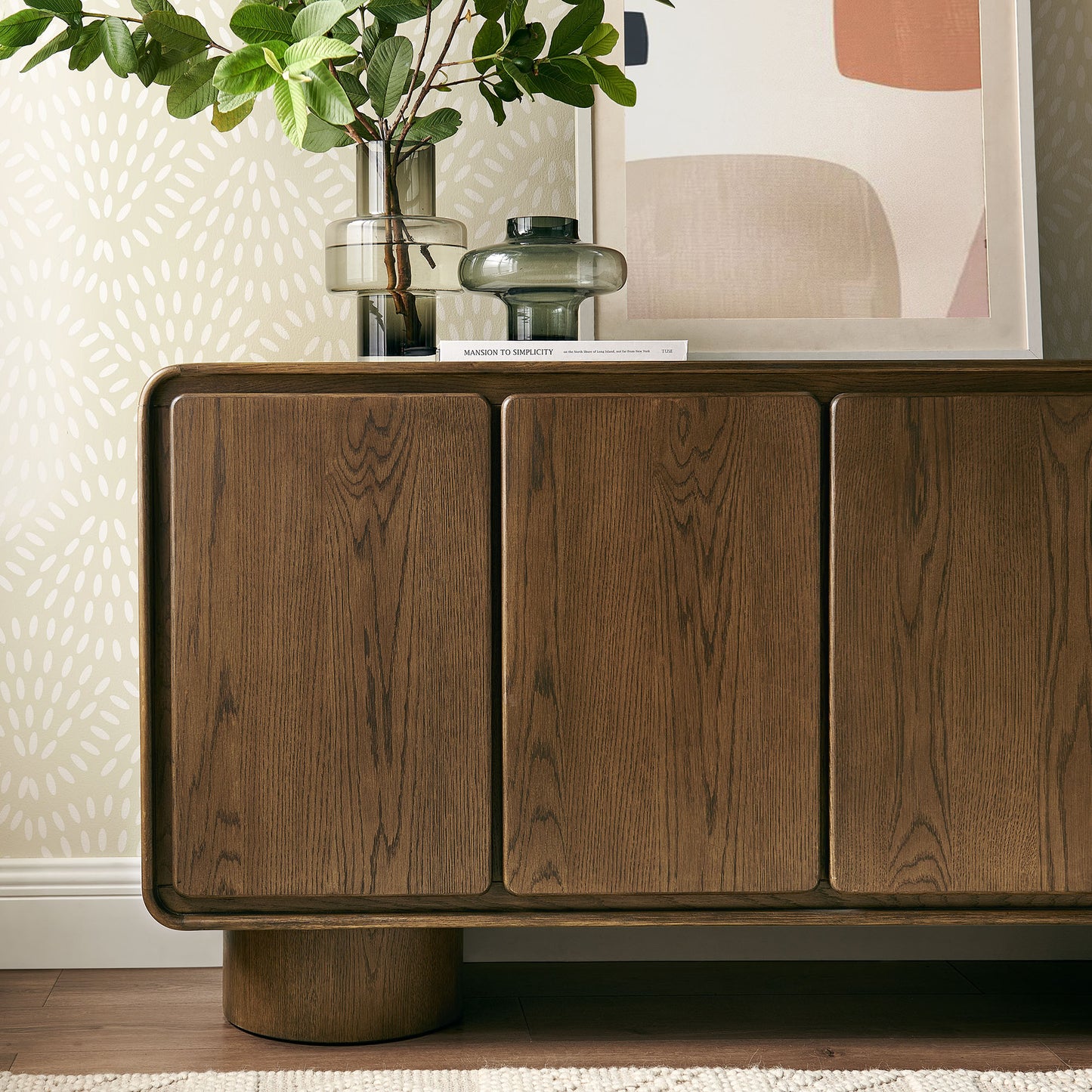 Lumo 4-Door Curved Wood Accent Cabinet by Modway