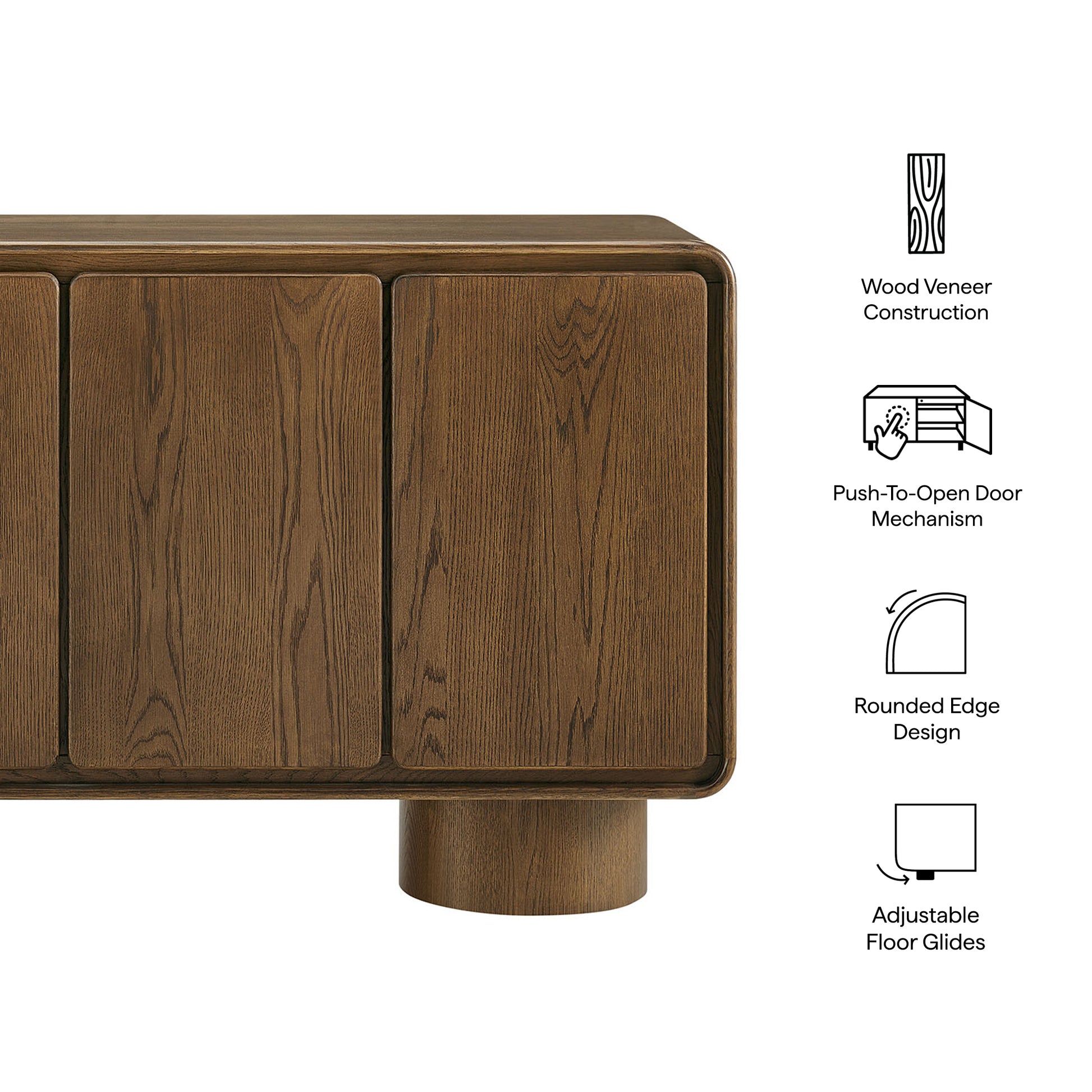 Lumo 4-Door Curved Wood Accent Cabinet by Modway