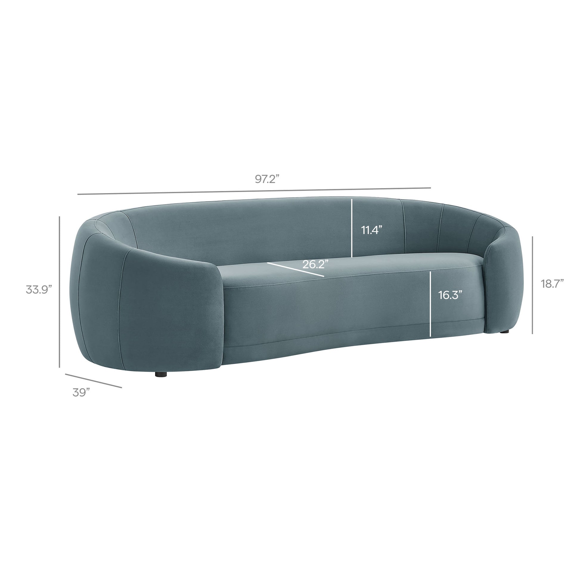 Contessa Curved Performance Velvet Sofa by Modway