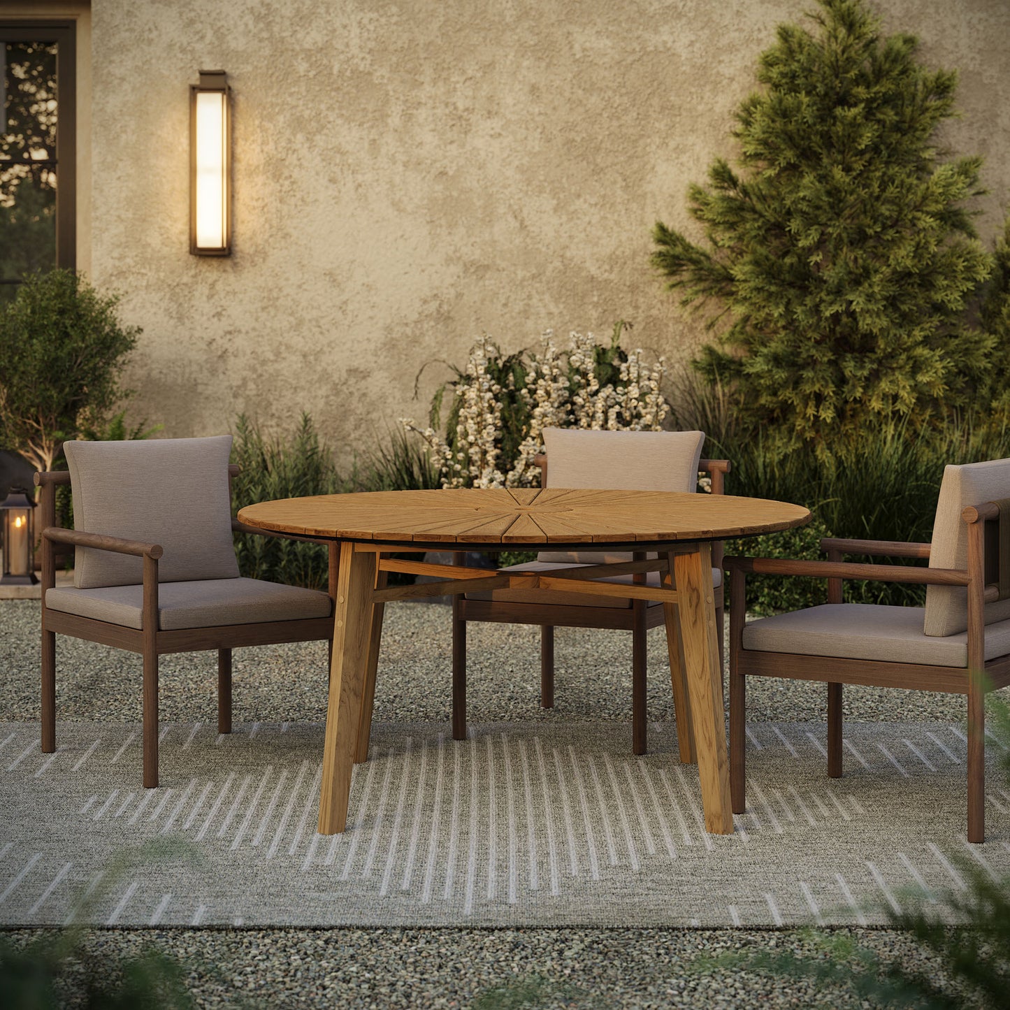 Cielo 59" Sunburst Outdoor Patio Teak Dining Table by Modway