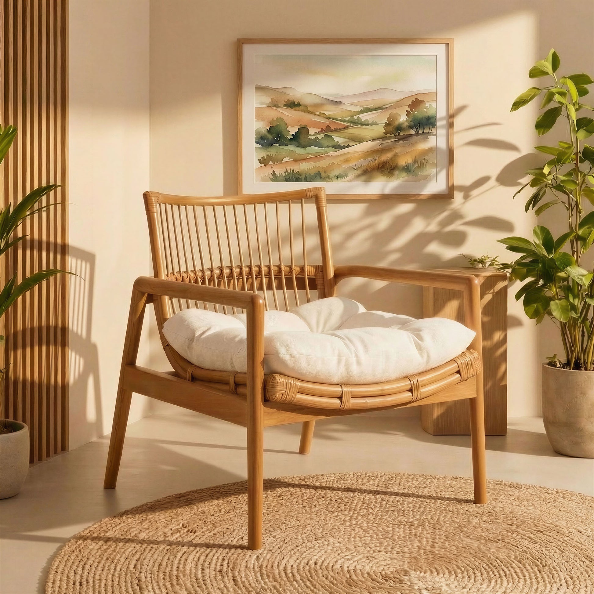 Tula Wood Rattan Lounge Chair by Modway