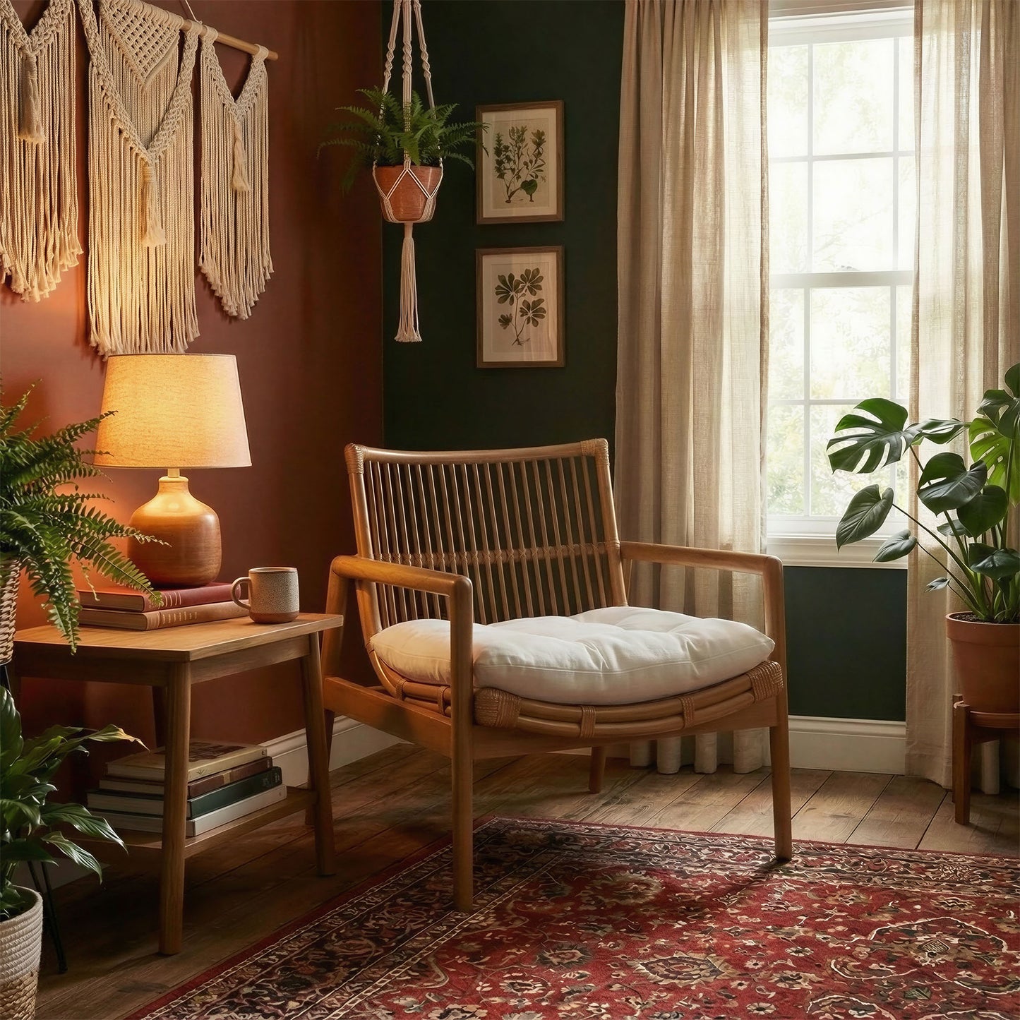 Tula Wood Rattan Lounge Chair by Modway