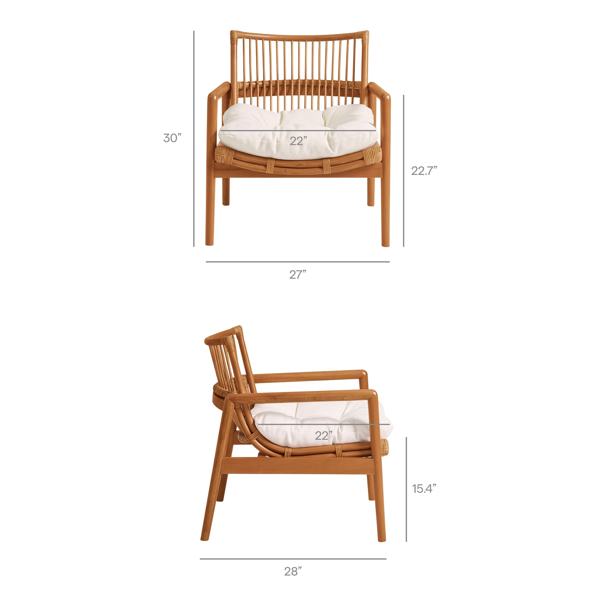 Tula Wood Rattan Lounge Chair by Modway