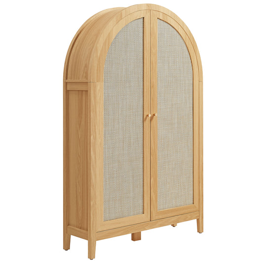 Calista 63 Inch Arched Storage Cabinet With Folding Desk by Modway
