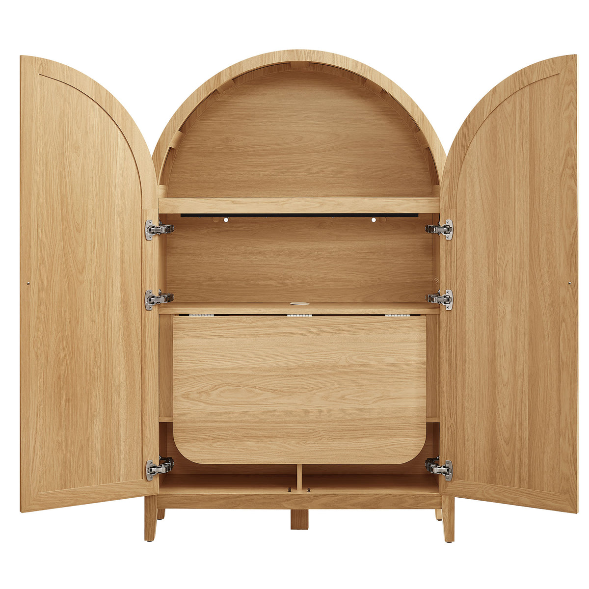 Calista 63 Inch Arched Storage Cabinet With Folding Desk by Modway