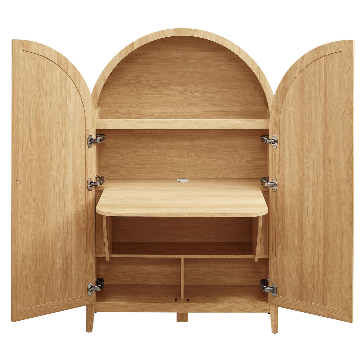 Calista 63 Inch Arched Storage Cabinet With Folding Desk by Modway