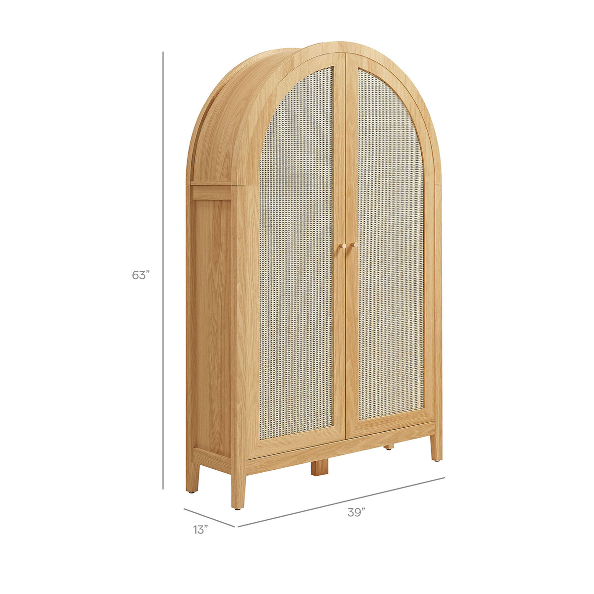 Calista 63 Inch Arched Storage Cabinet With Folding Desk by Modway