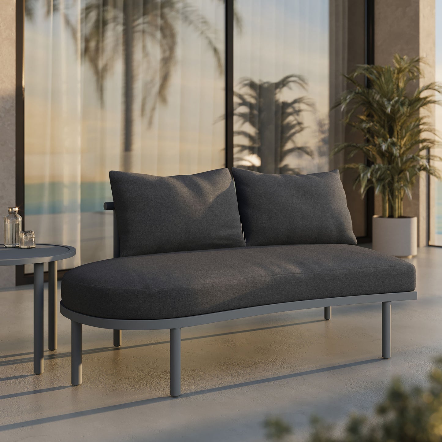 Porta Left-Arm Facing Outdoor Patio Aluminum Modular Piece by Modway
