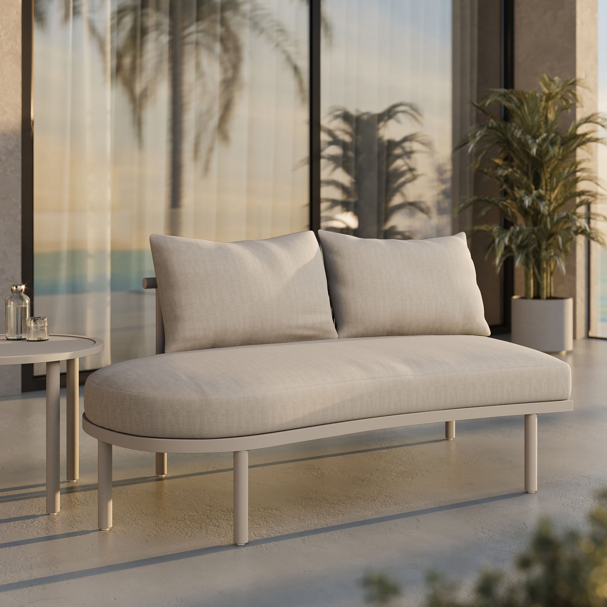 Porta Left-Arm Facing Outdoor Patio Aluminum Modular Piece by Modway