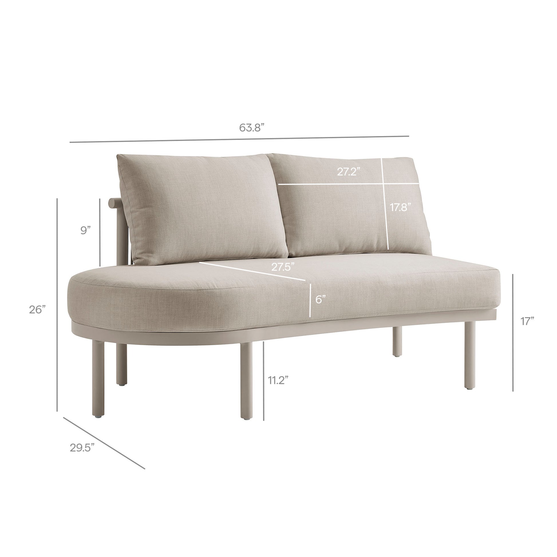 Porta 4 Piece Outdoor Patio Aluminum Modular Sofa Set by Modway