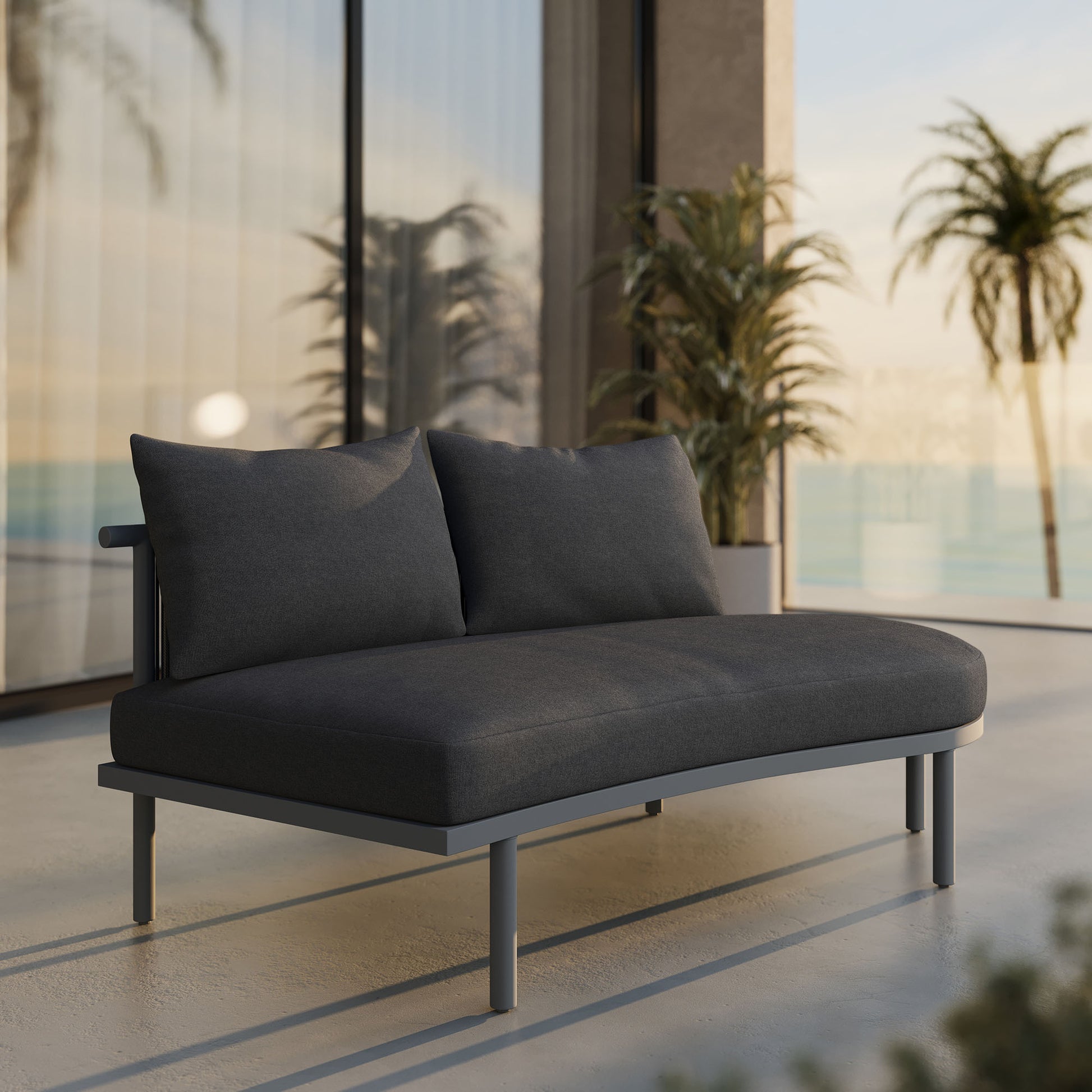 Porta Right-Arm Facing Outdoor Patio Aluminum Modular Piece by Modway