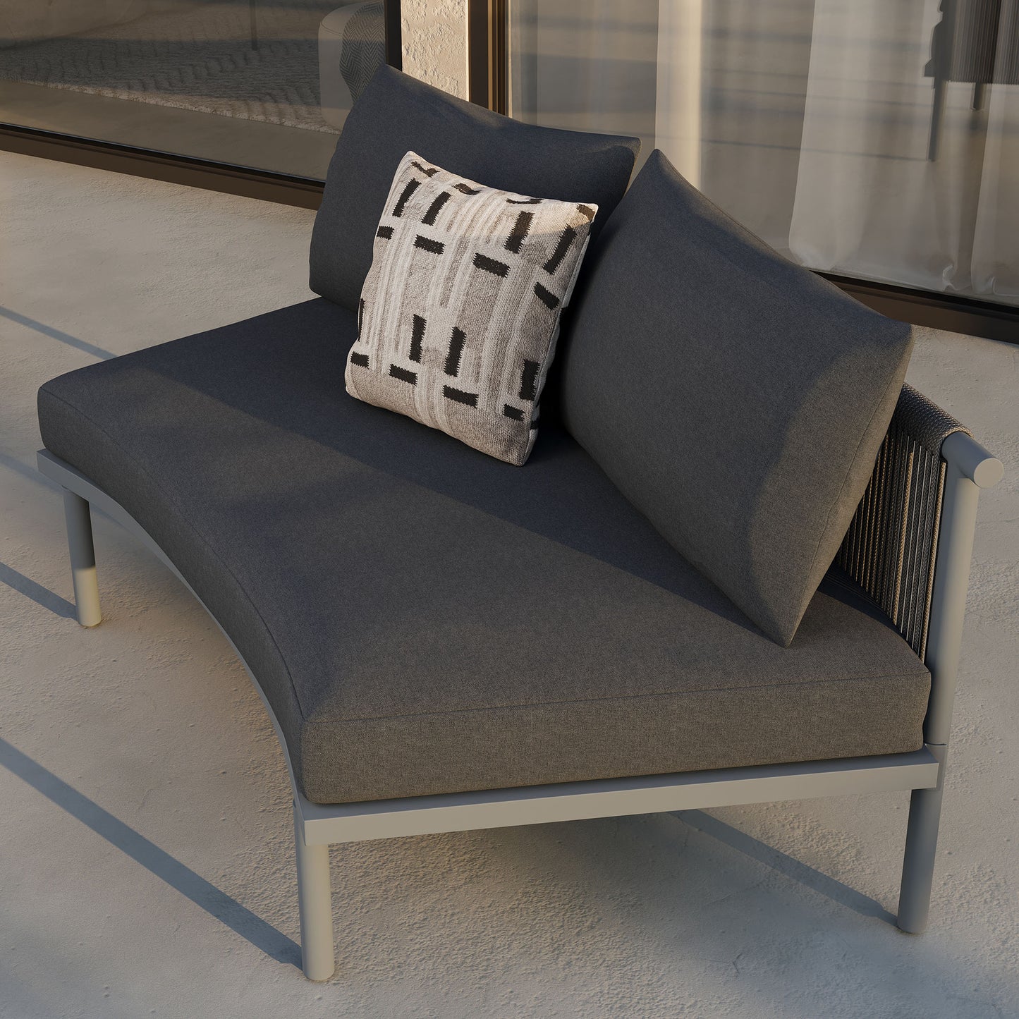 Porta Armless Outdoor Patio Aluminum Modular Piece by Modway
