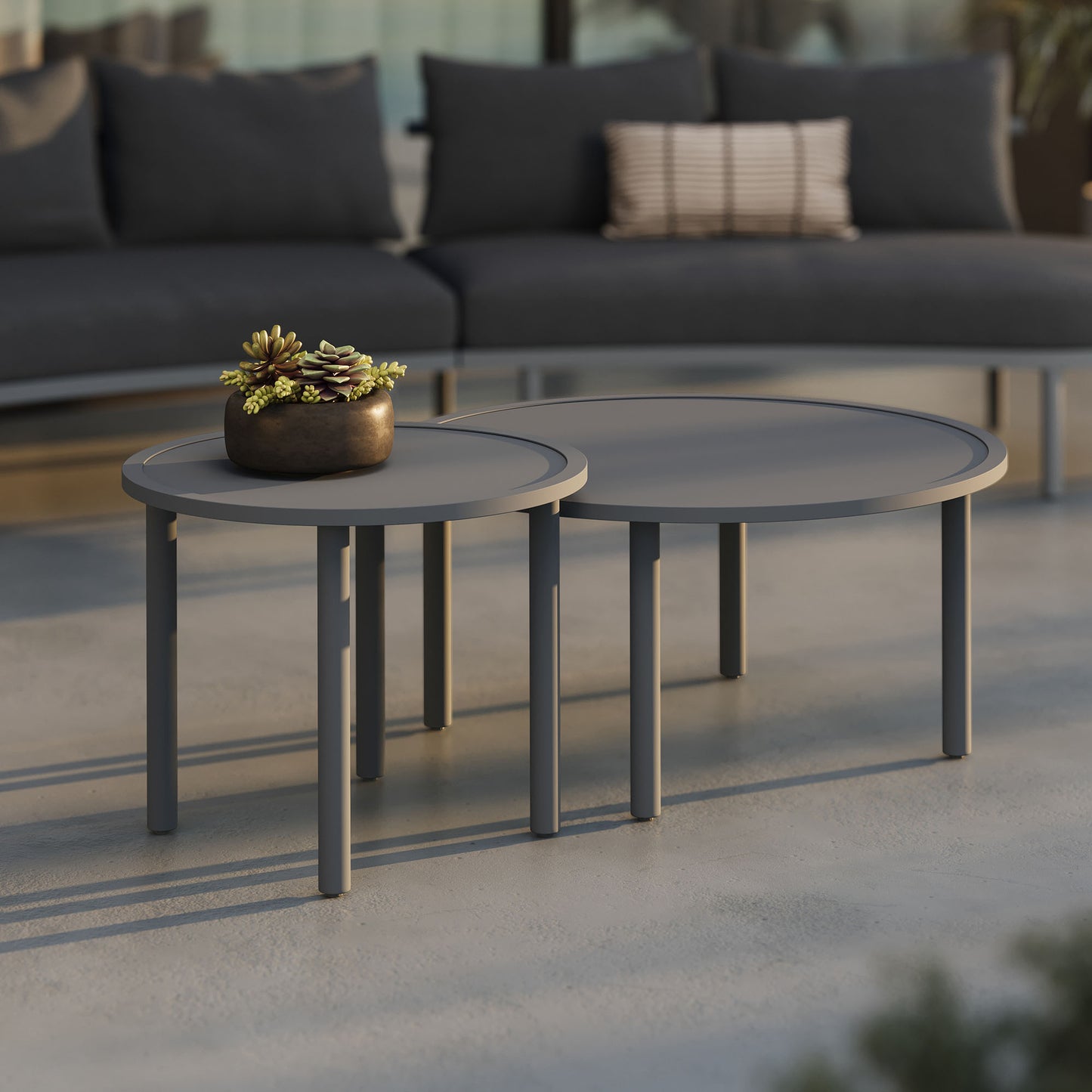 Porta 2 Piece Nesting Outdoor Patio Aluminum Coffee Table Set by Modway