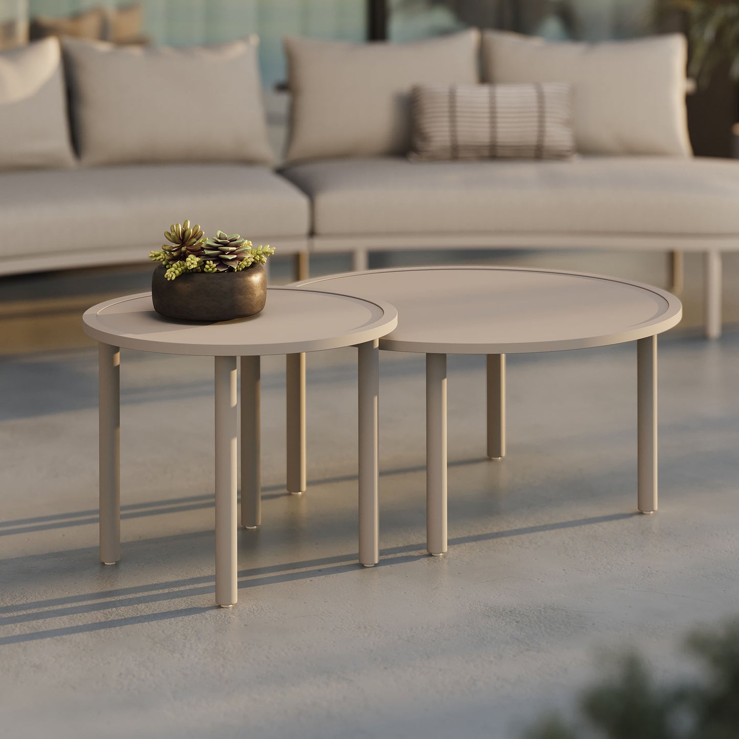Porta 2 Piece Nesting Outdoor Patio Aluminum Coffee Table Set by Modway