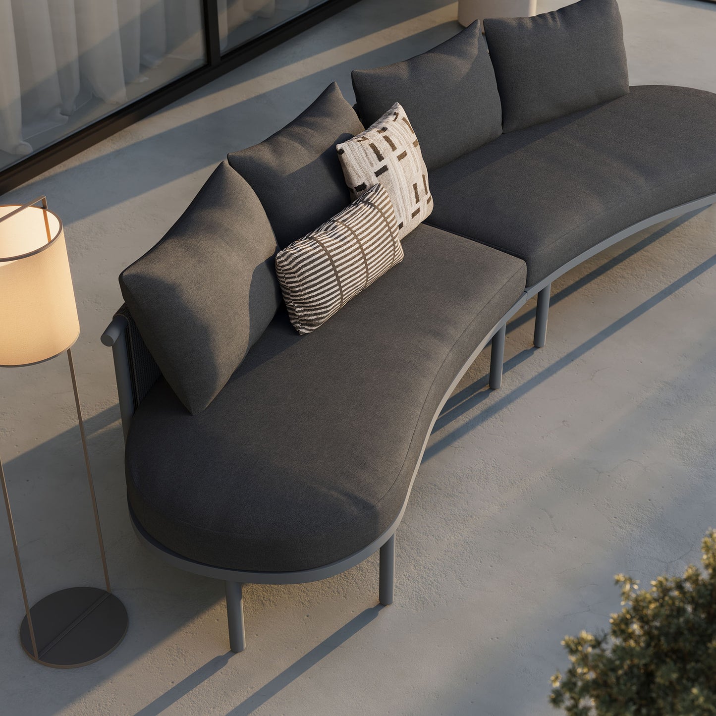 Porta 2 Piece Outdoor Patio Aluminum Modular Sofa by Modway