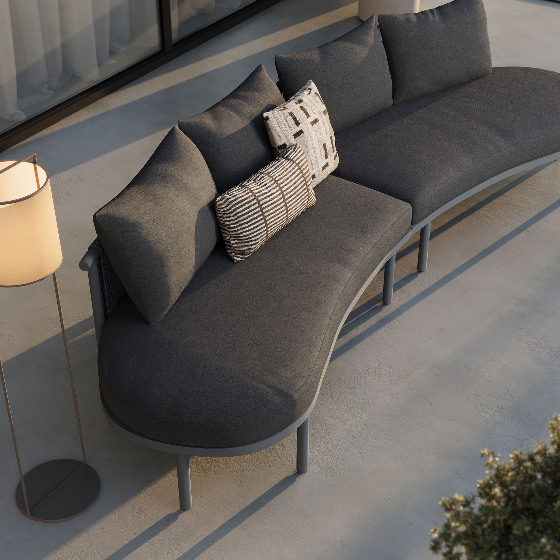 Porta 2 Piece Outdoor Patio Aluminum Modular Sofa by Modway